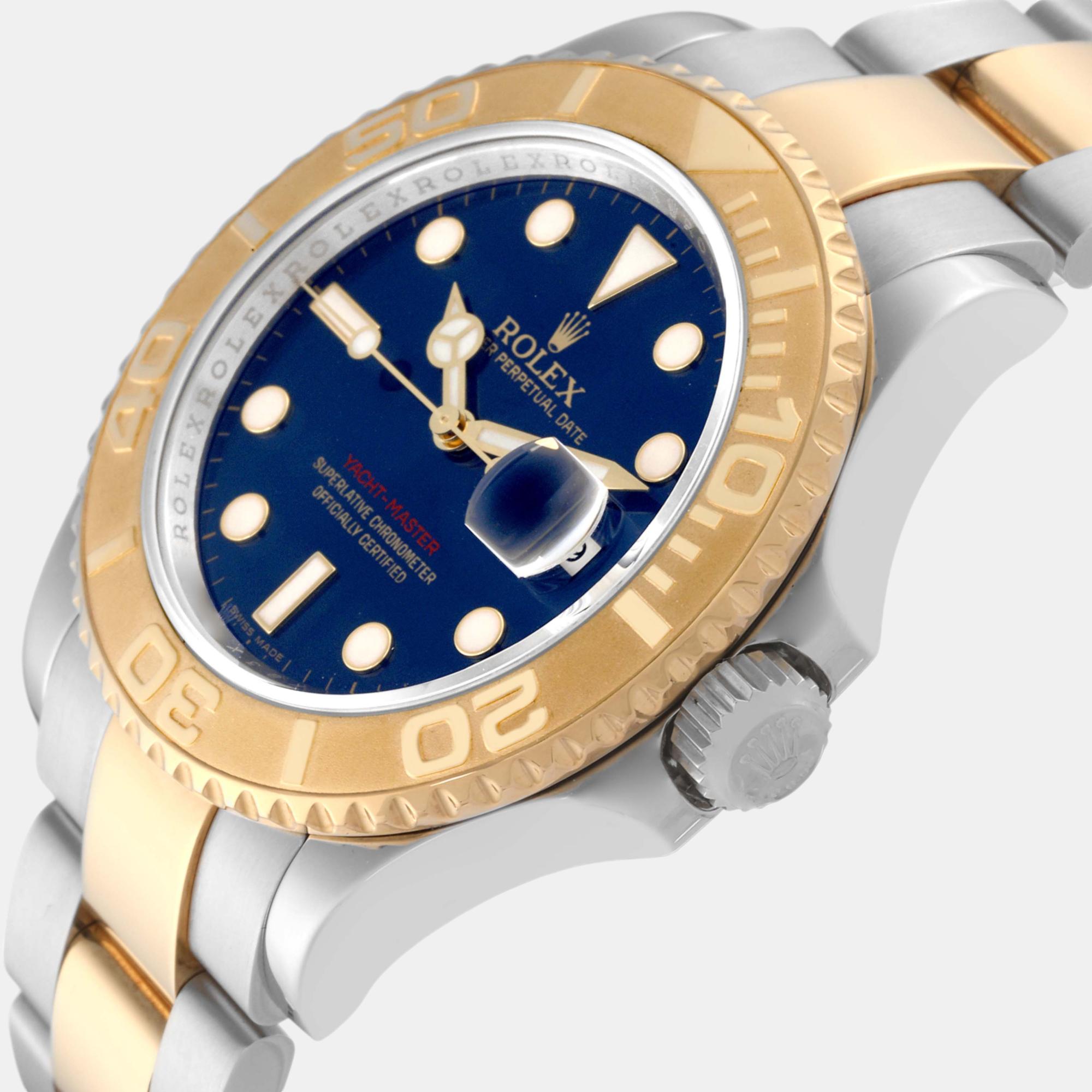 Rolex Yachtmaster 40mm Steel Yellow Gold Blue Dial Men's Watch 16623