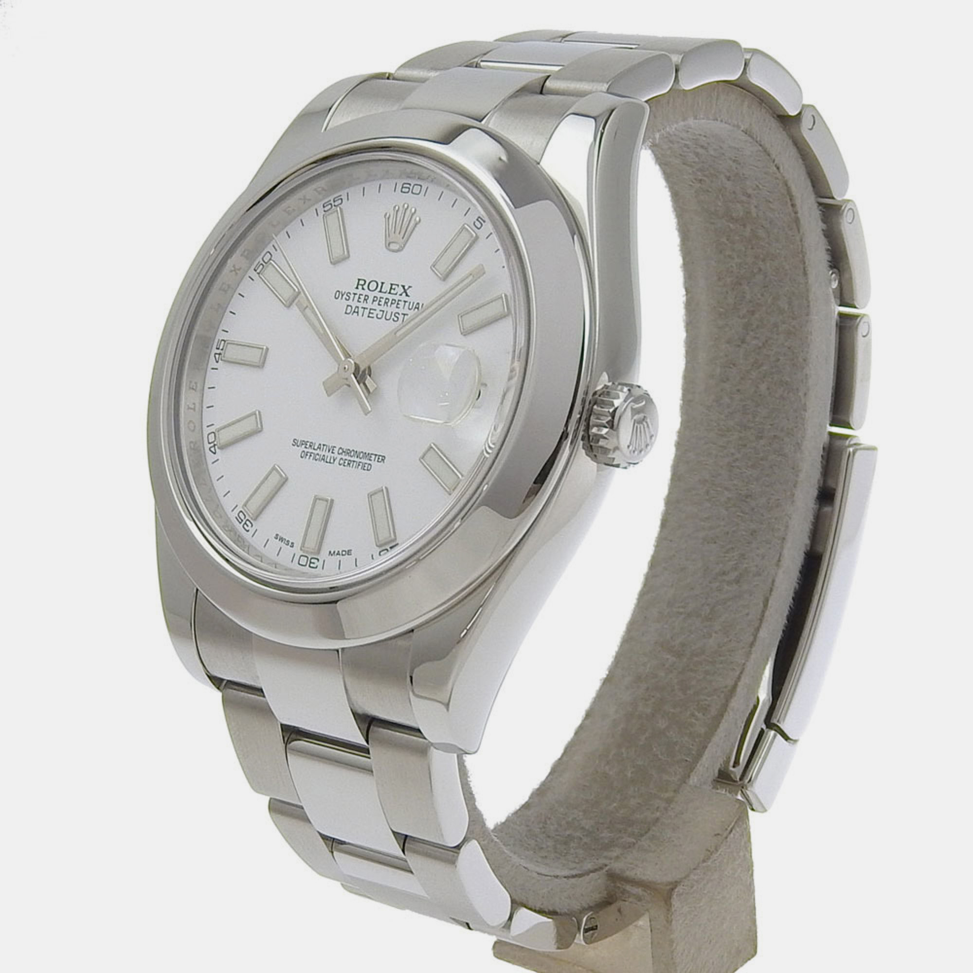 Rolex White Stainless Steel Datejust II 116300 Automatic Men's Wristwatch 41 Mm