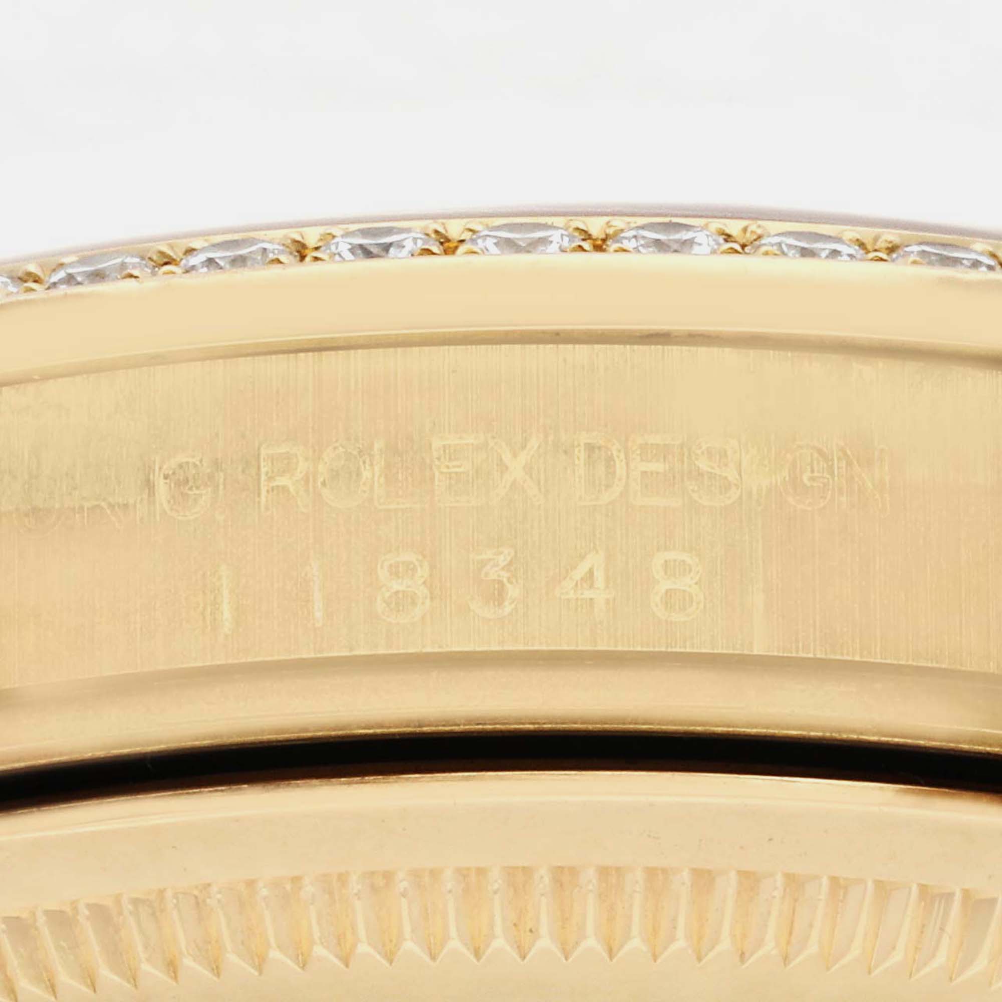 Rolex President Day Date Yellow Gold Diamond Men's Watch 36 Mm