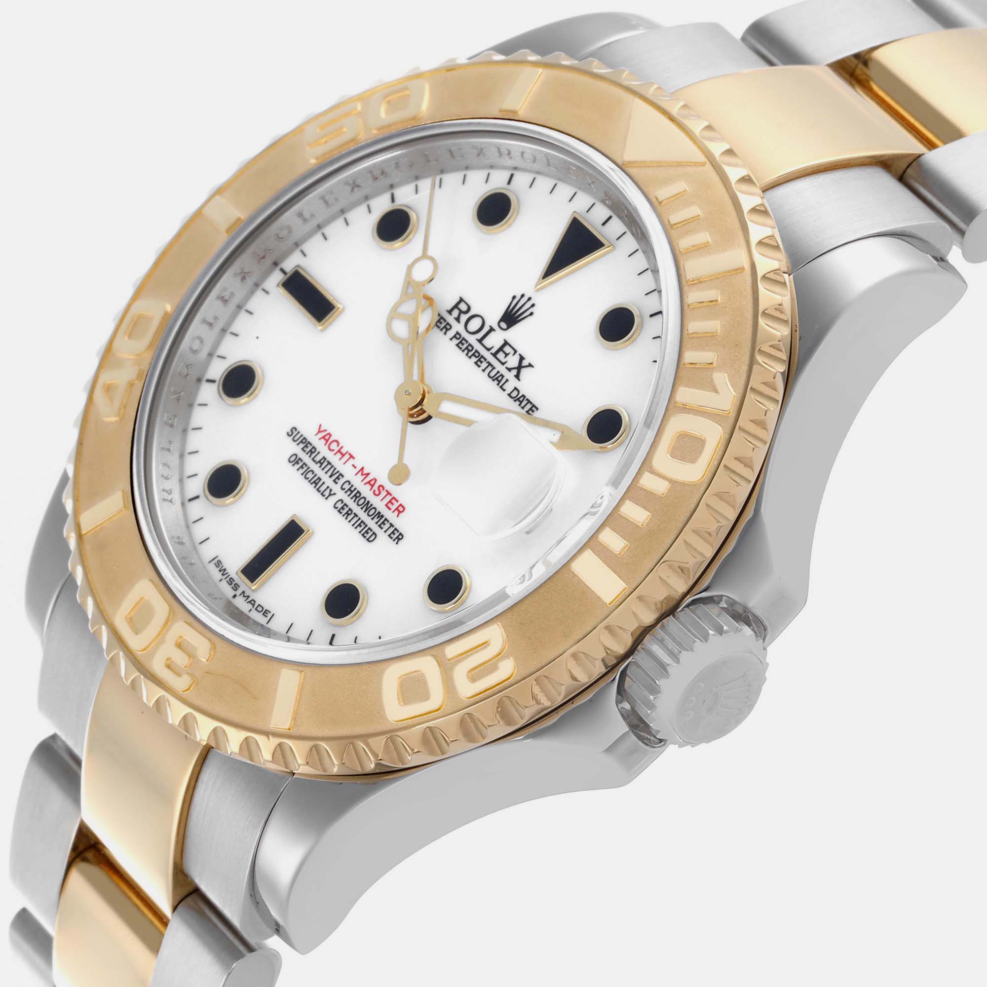 Rolex Yachtmaster Steel Yellow Gold White Dial Men's Watch 16623 40 Mm