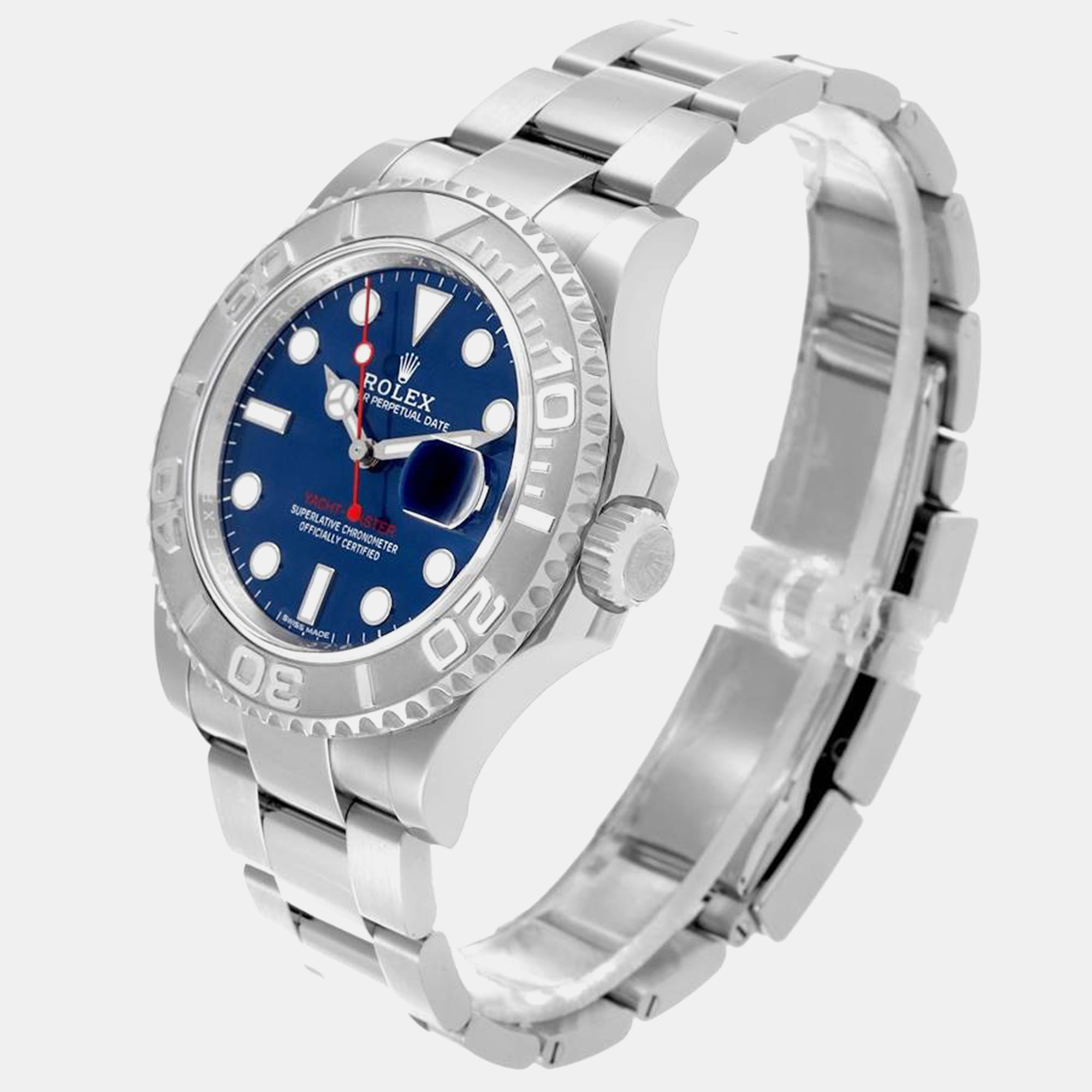 Rolex Yachtmaster Steel Platinum Bezel Blue Dial Men's Watch 116622 40 Mm