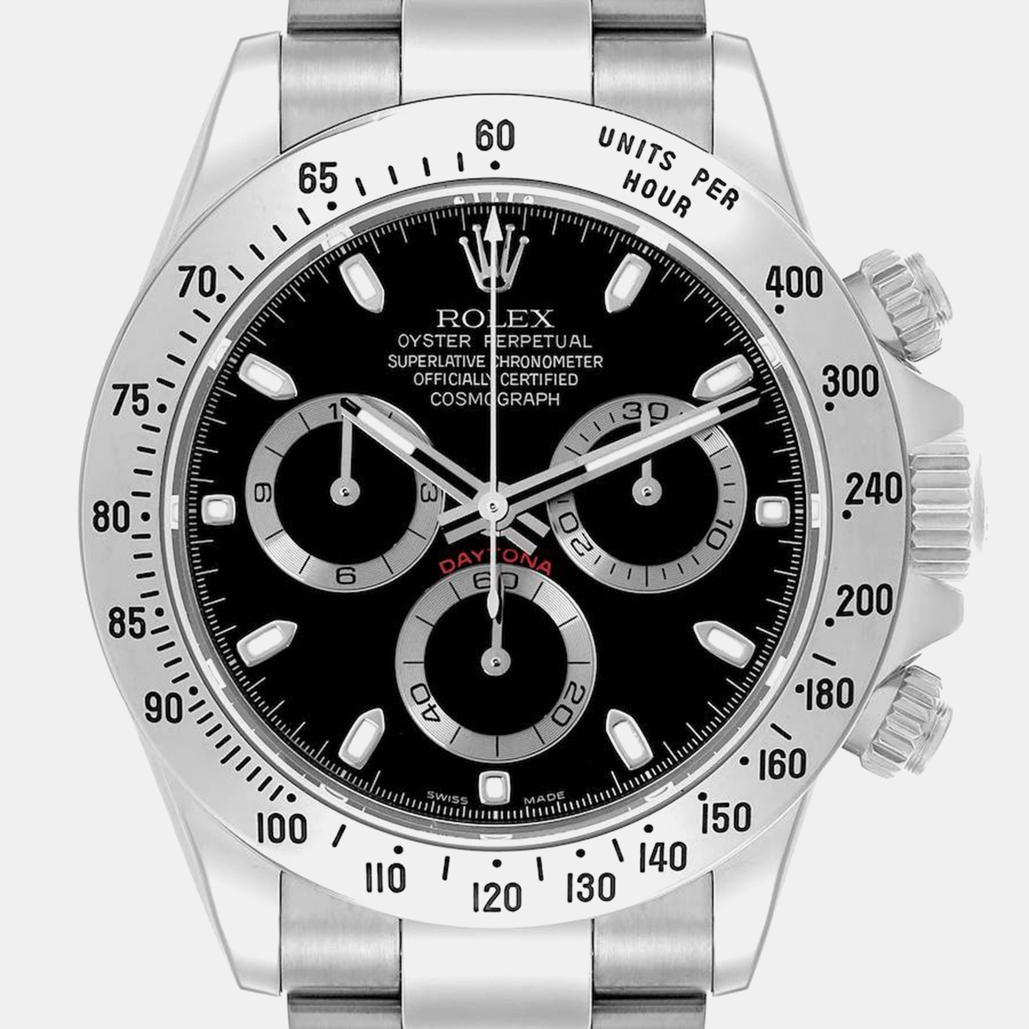 Rolex Daytona Chronograph Black Dial Steel Men's Watch 116520 40 Mm