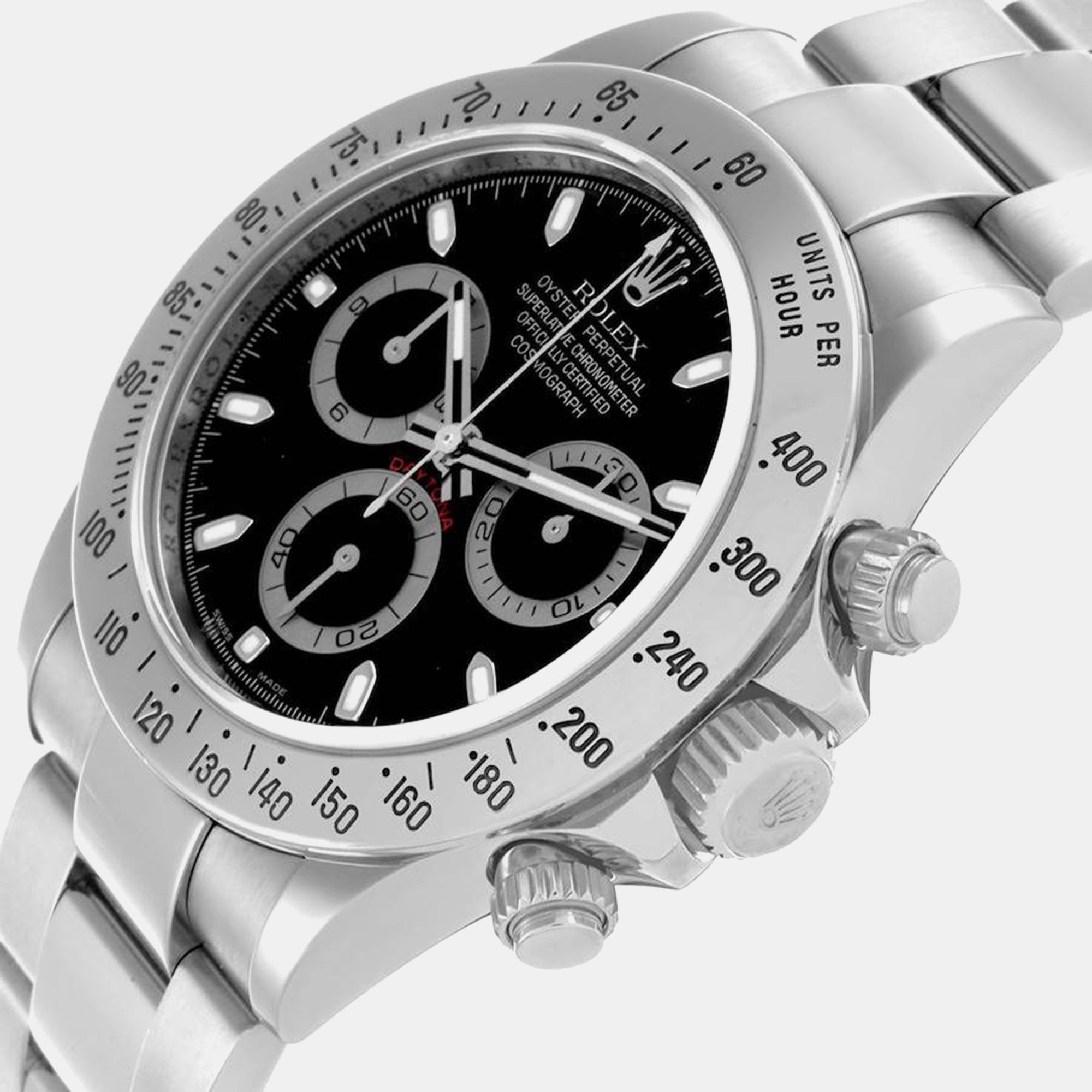 Rolex Daytona Chronograph Black Dial Steel Men's Watch 116520 40 Mm