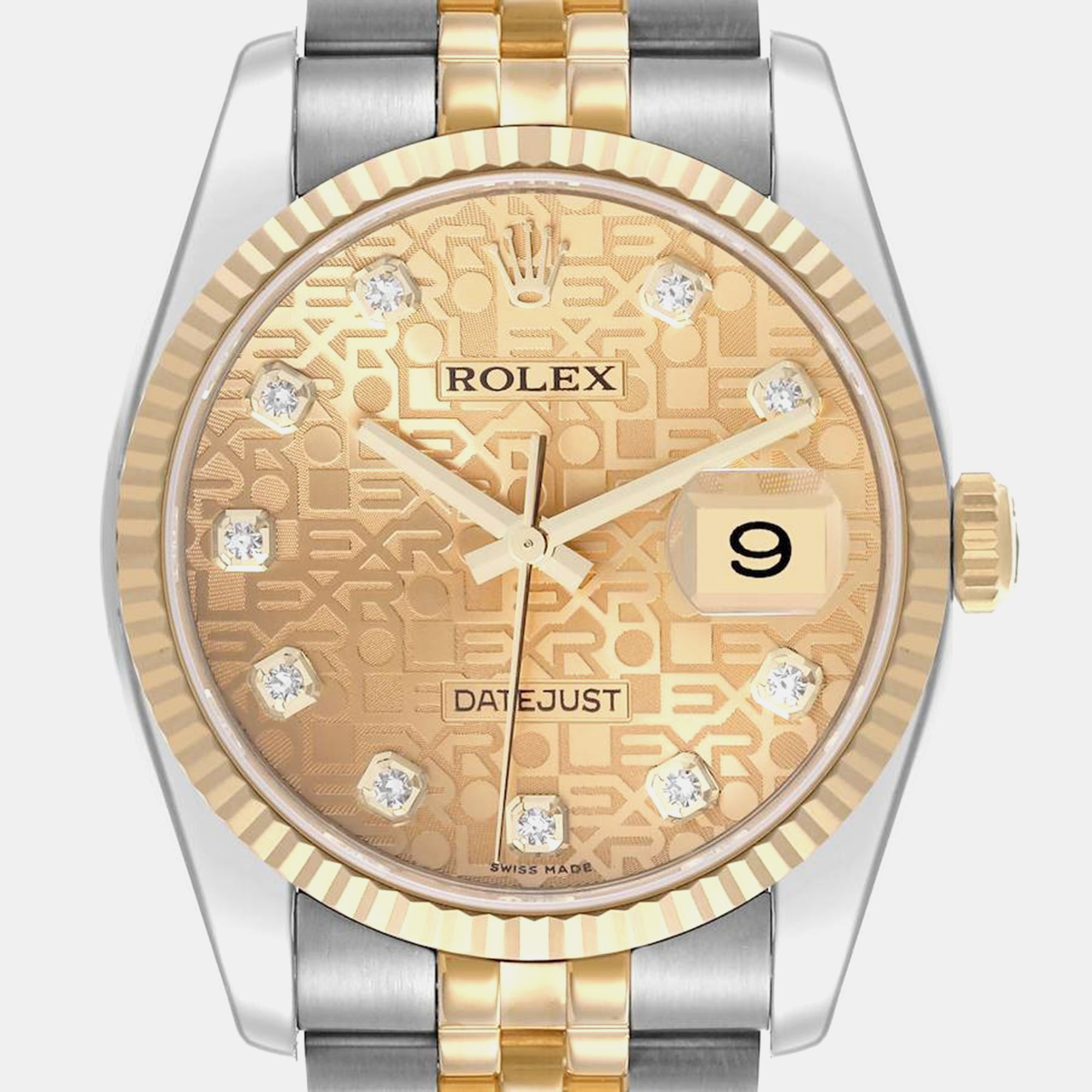 Rolex Datejust Steel Yellow Gold Anniversary Diamond Dial Men's Watch 36.0 Mm