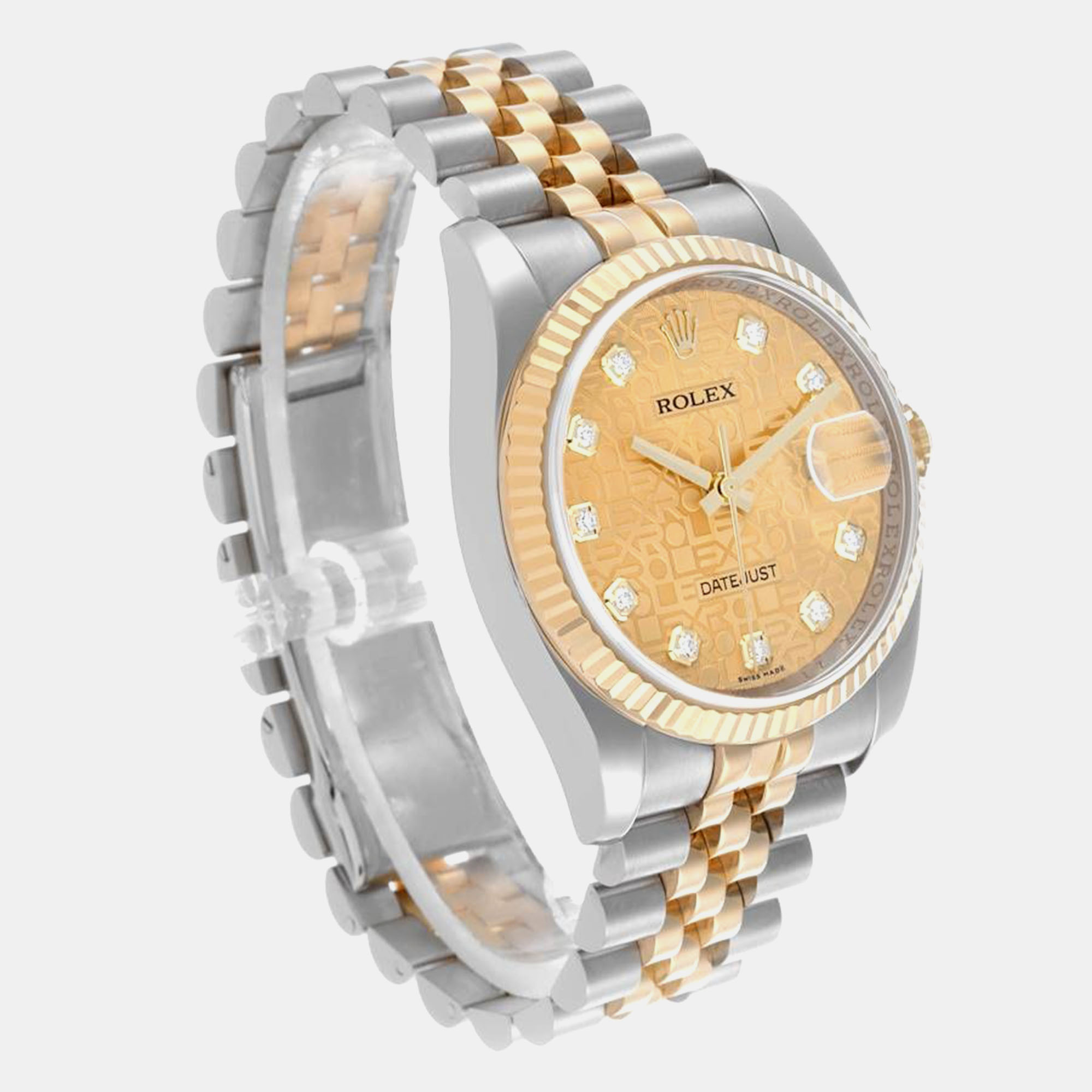 Rolex Datejust Steel Yellow Gold Anniversary Diamond Dial Men's Watch 36.0 Mm