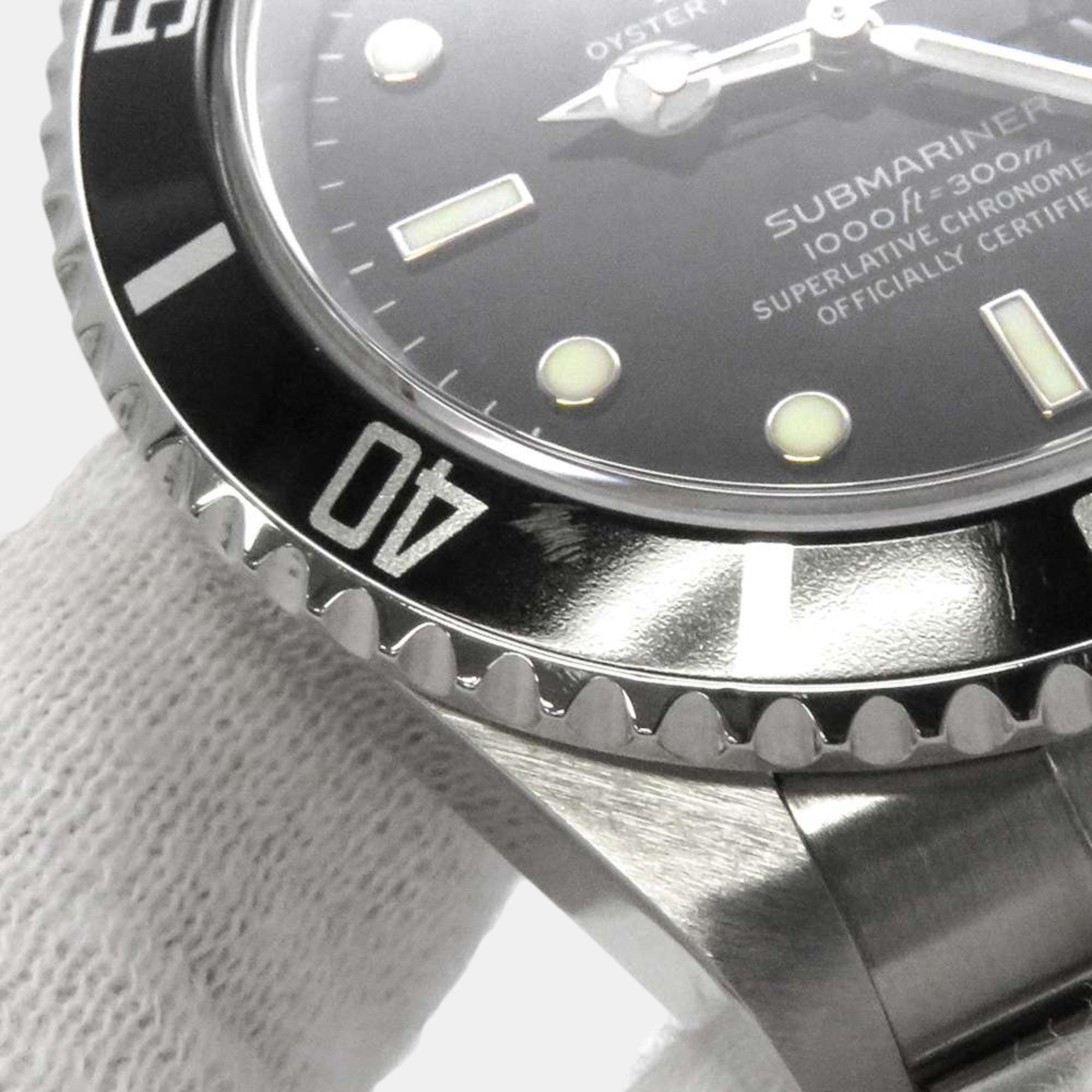 Rolex Stainless Steel Black Dial Submariner Date Watch 40 Mm