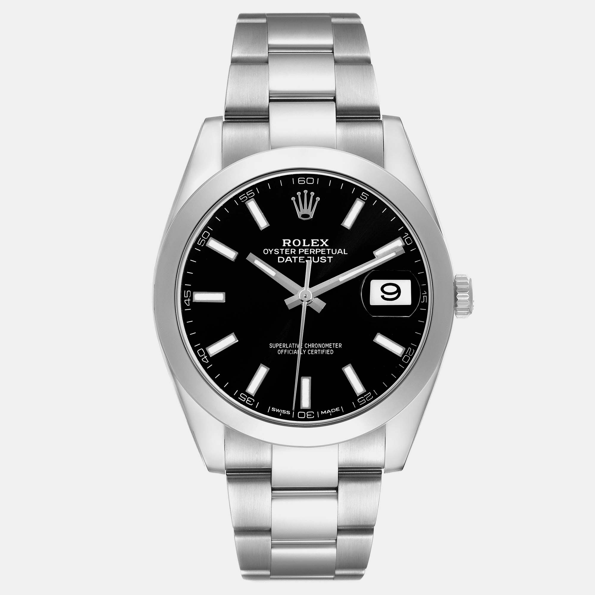 Rolex Datejust 41 Black Dial Steel Mens Watch 126300