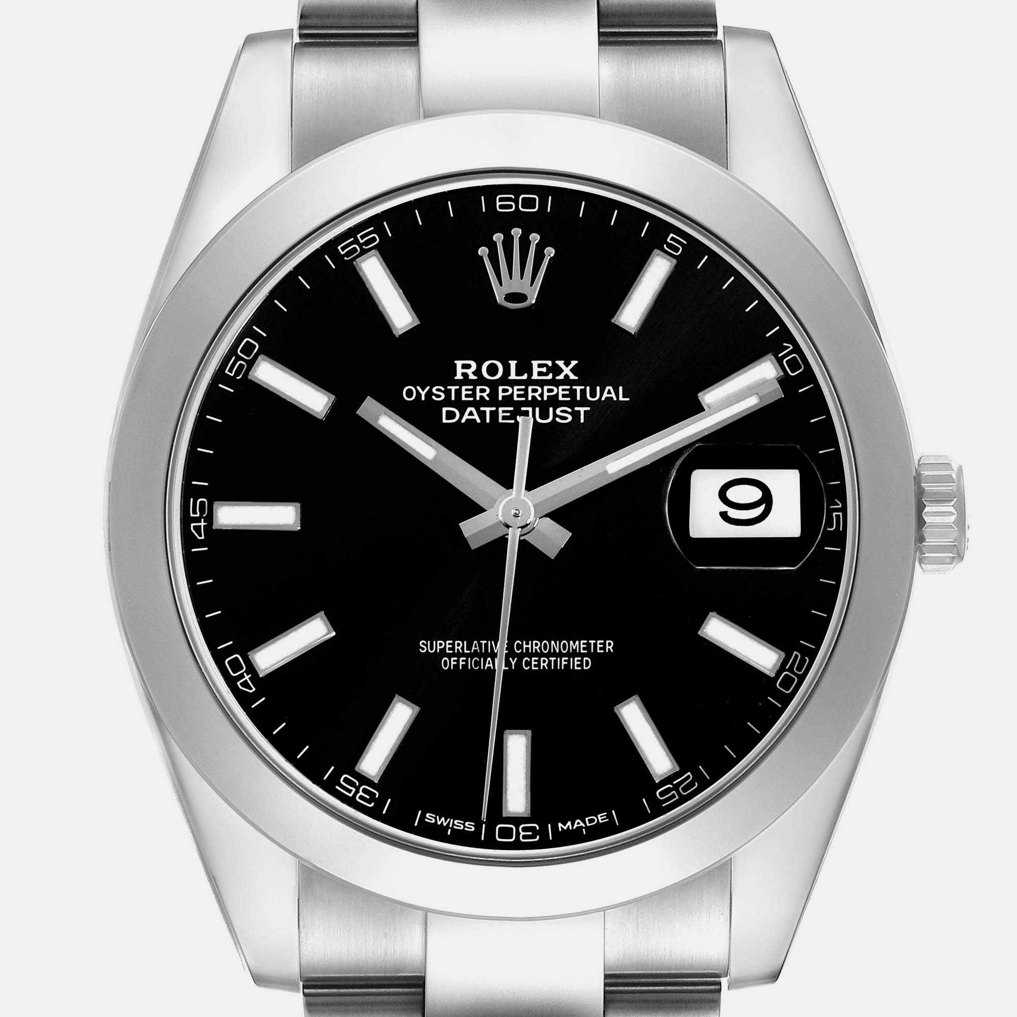 Rolex Datejust 41 Black Dial Steel Mens Watch 126300