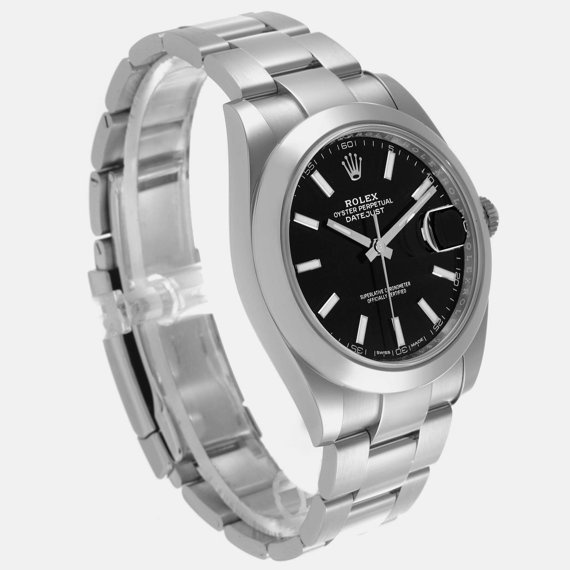 Rolex Datejust 41 Black Dial Steel Mens Watch 126300