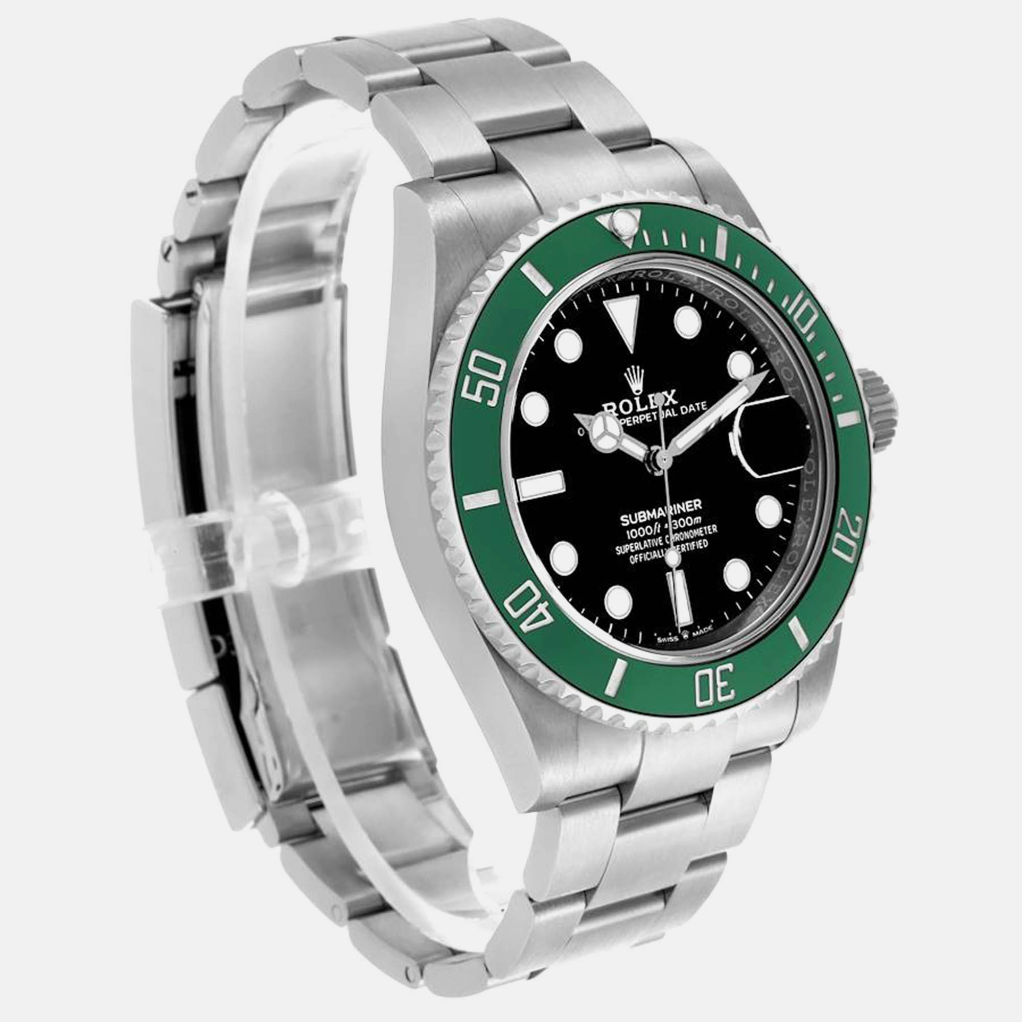 Rolex Submariner Starbucks Green Bezel Steel Men's Watch 126610LV 41 Mm