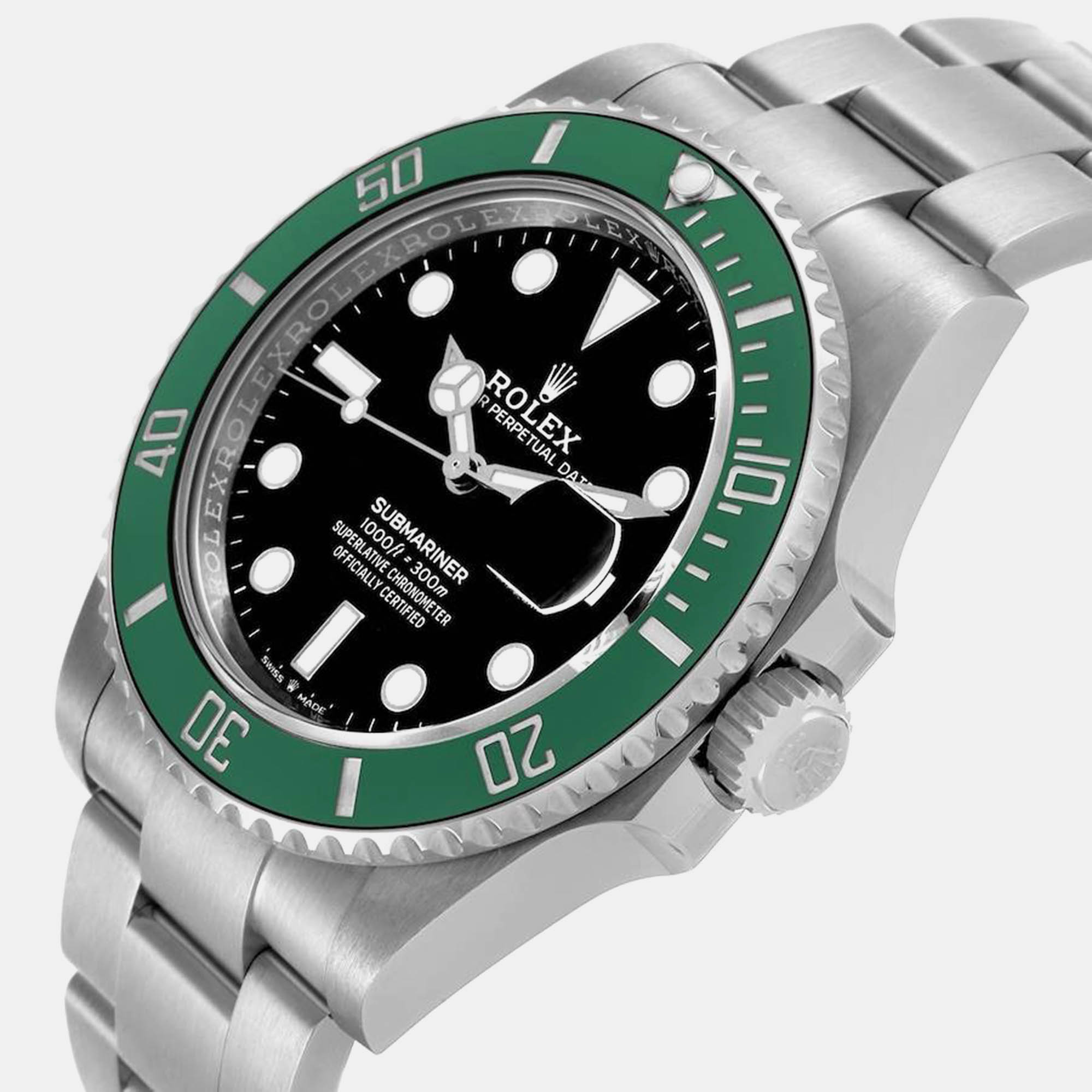 Rolex Submariner Starbucks Green Bezel Steel Men's Watch 126610LV 41 Mm