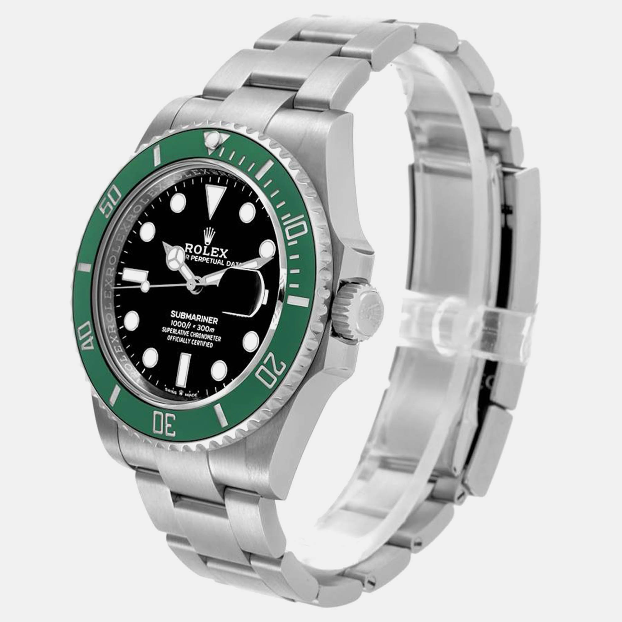 Rolex Submariner Starbucks Green Bezel Steel Men's Watch 126610LV 41 Mm