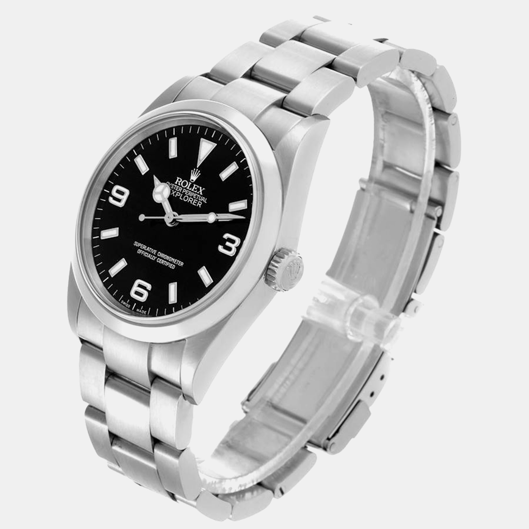 Rolex Explorer I Black Dial Steel Mens Watch 114270