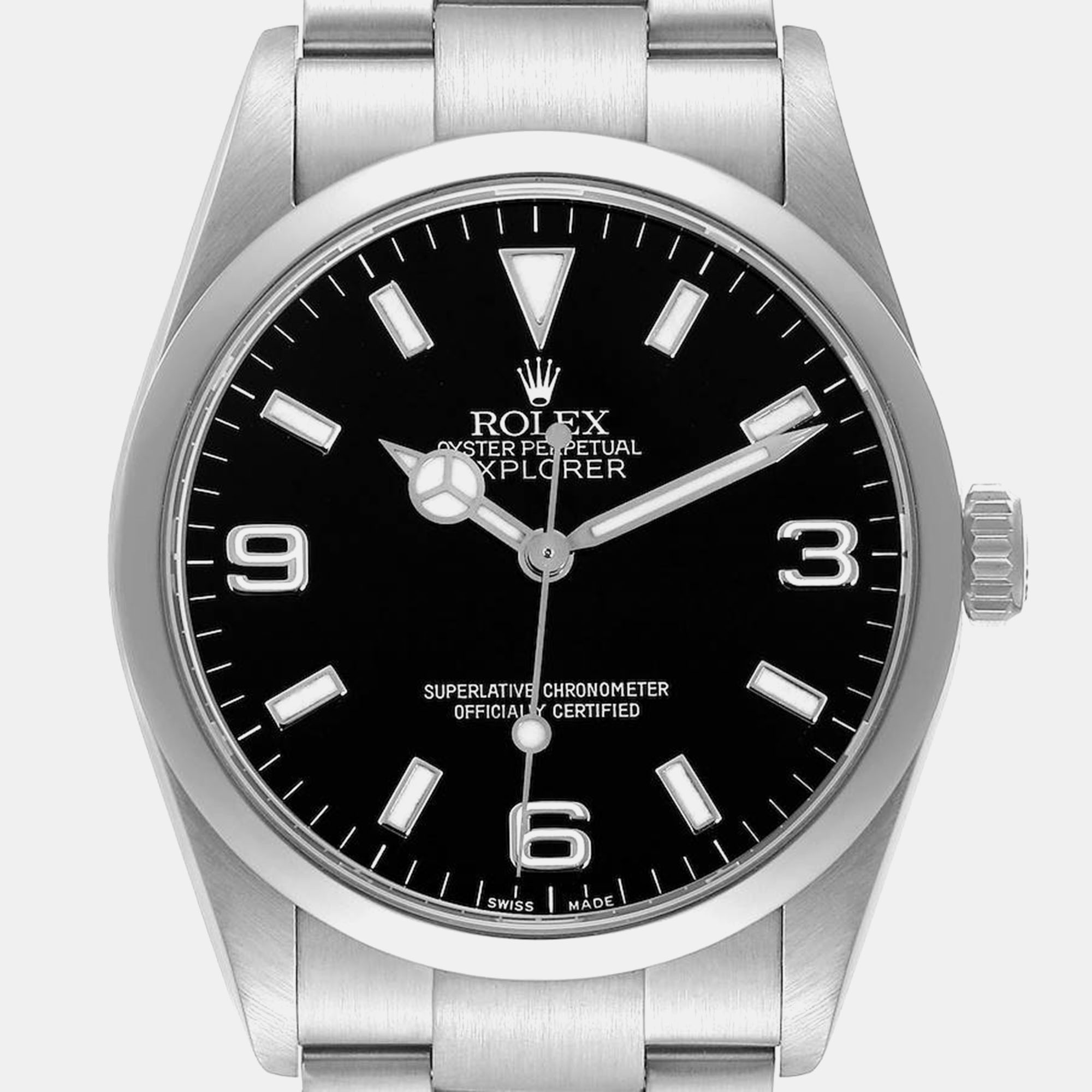 Rolex Explorer I Black Dial Steel Mens Watch 114270