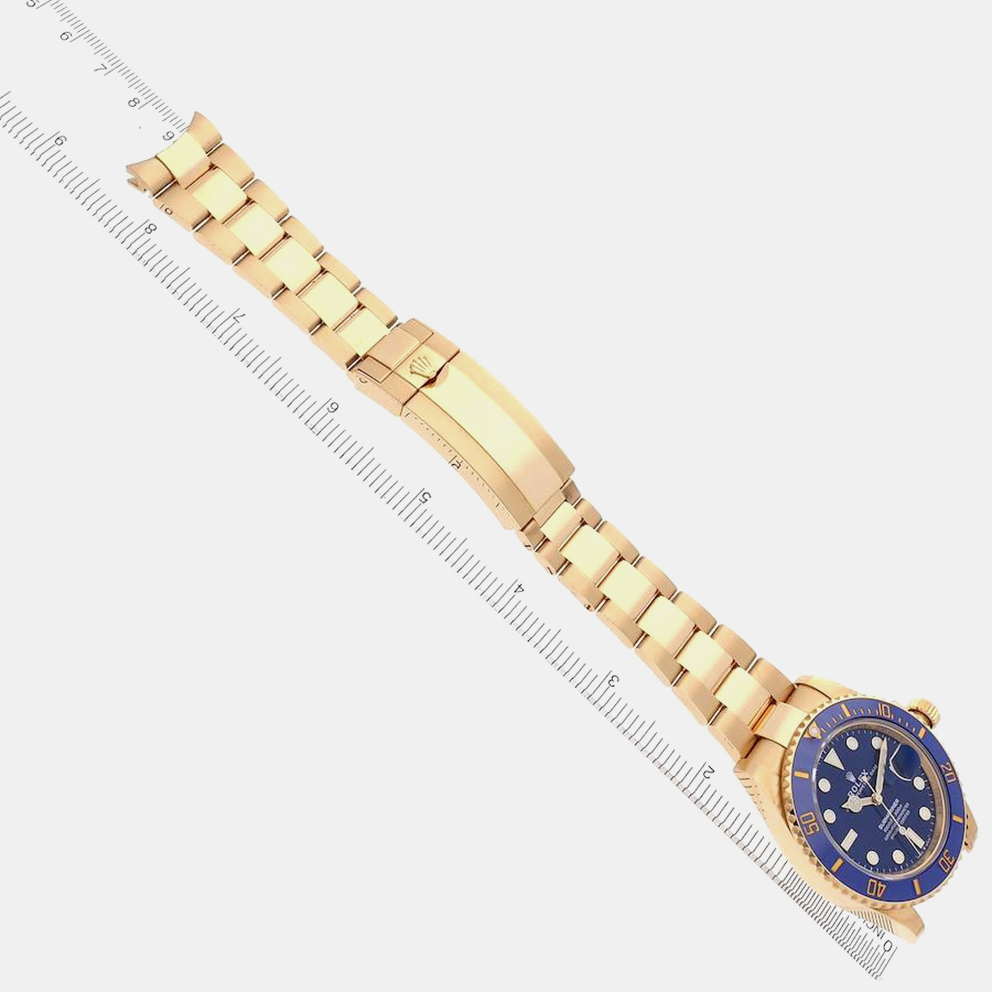 Rolex Submariner Yellow Gold Blue Dial Bezel Men's Watch 126618 41 Mm