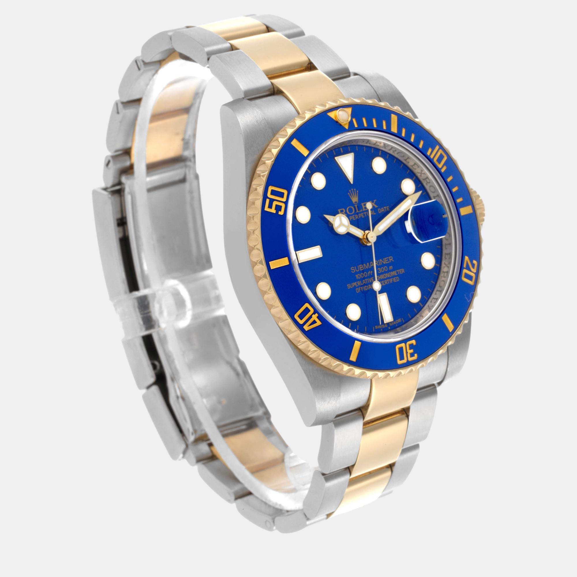 Rolex Submariner Steel Yellow Gold Blue Dial Men's Watch 116613 40 Mm