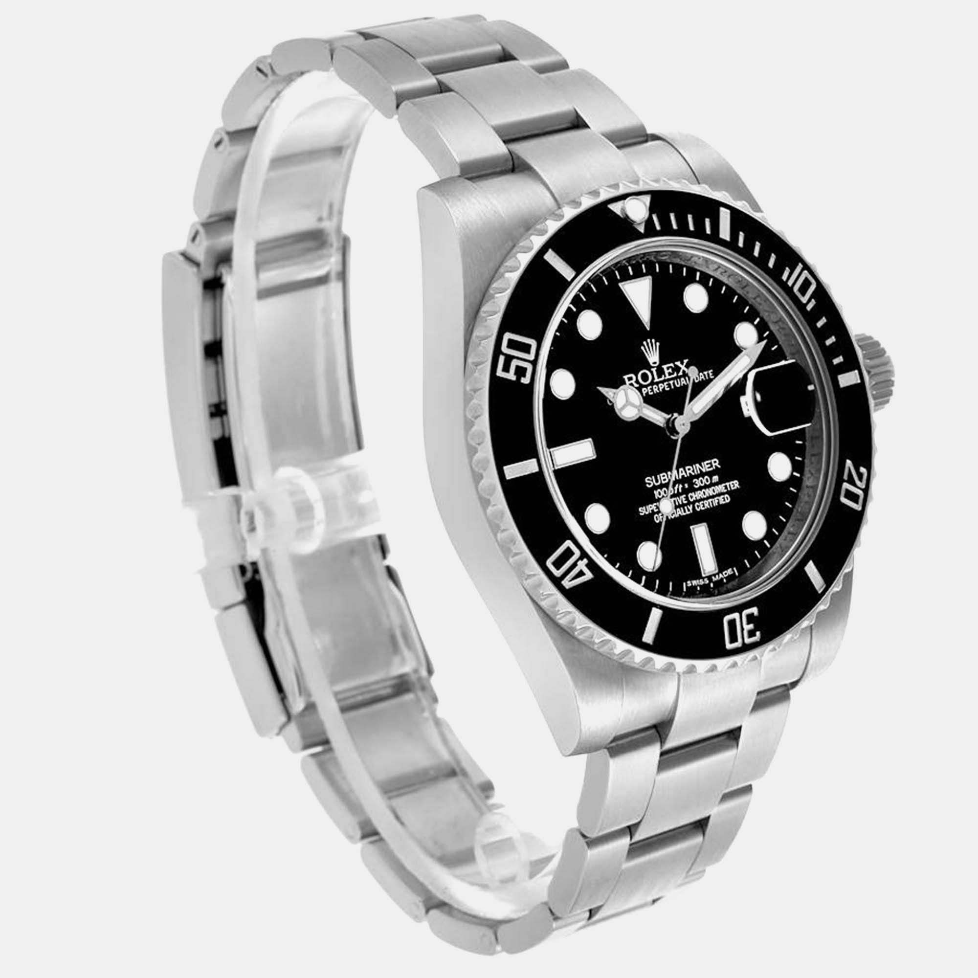 Rolex Submariner Date Black Dial Steel Mens Watch 116610