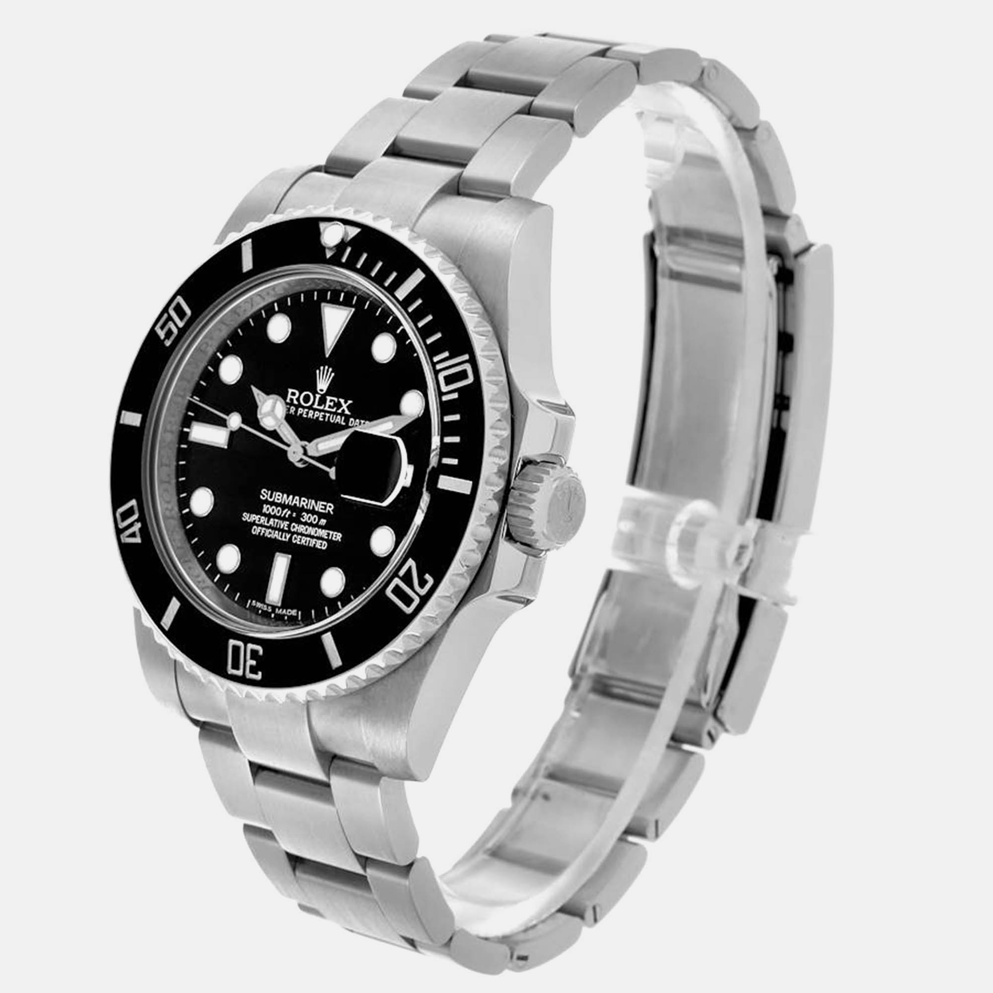 Rolex Submariner Date Black Dial Steel Mens Watch 116610