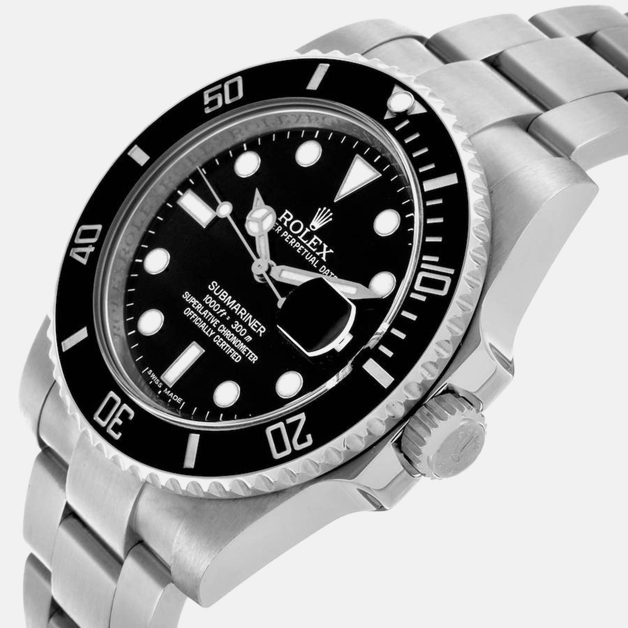 Rolex Submariner Date Black Dial Steel Mens Watch 116610