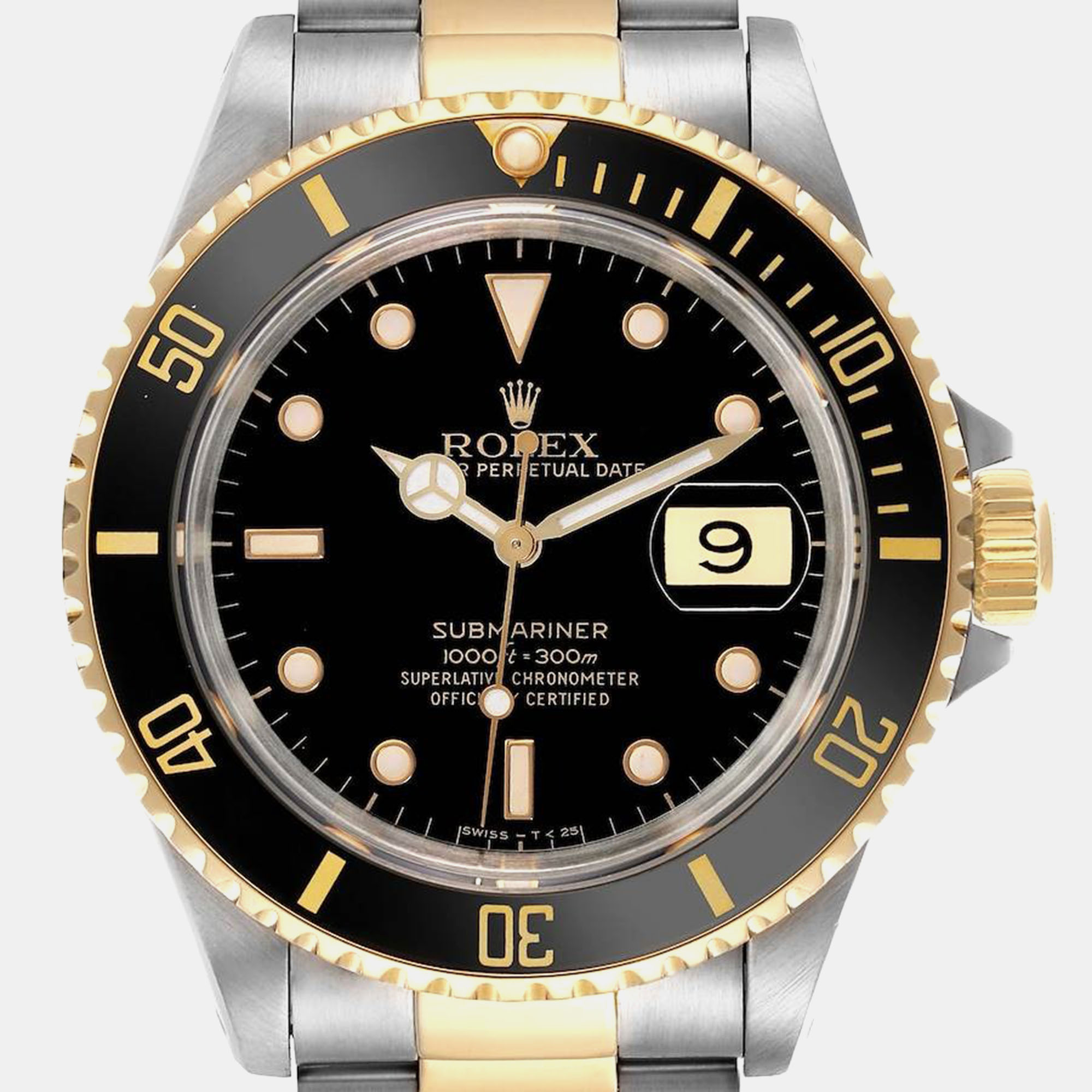 Rolex Submariner Steel Yellow Gold Black Dial Men's Watch 40.0 Mm