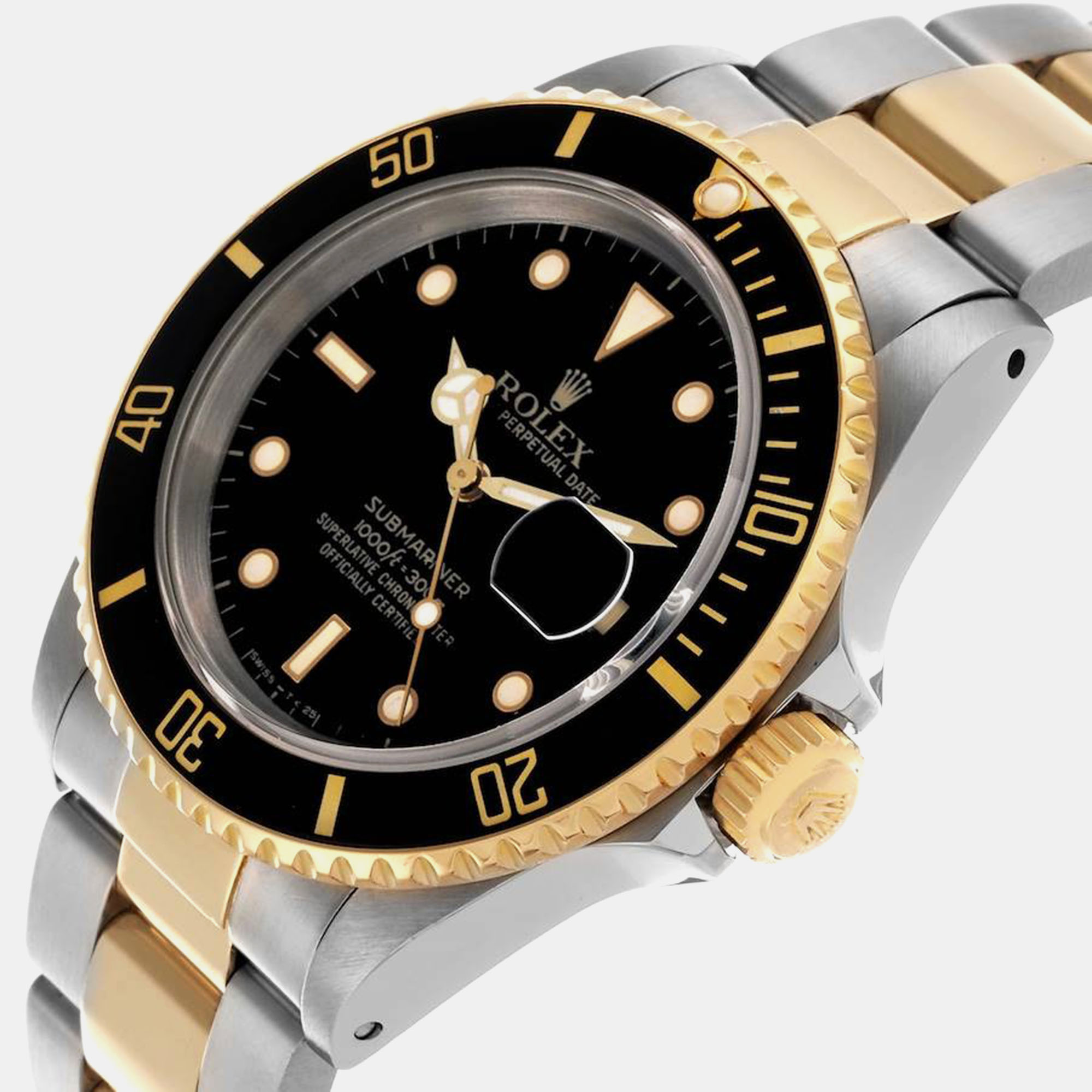 Rolex Submariner Steel Yellow Gold Black Dial Men's Watch 40.0 Mm