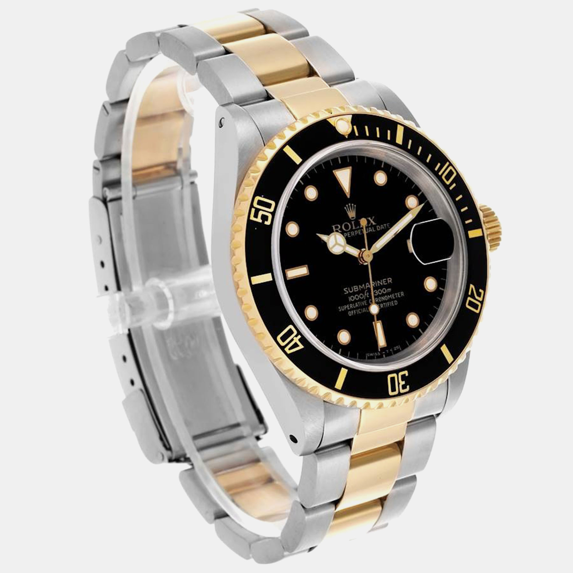 Rolex Submariner Steel Yellow Gold Black Dial Men's Watch 40.0 Mm