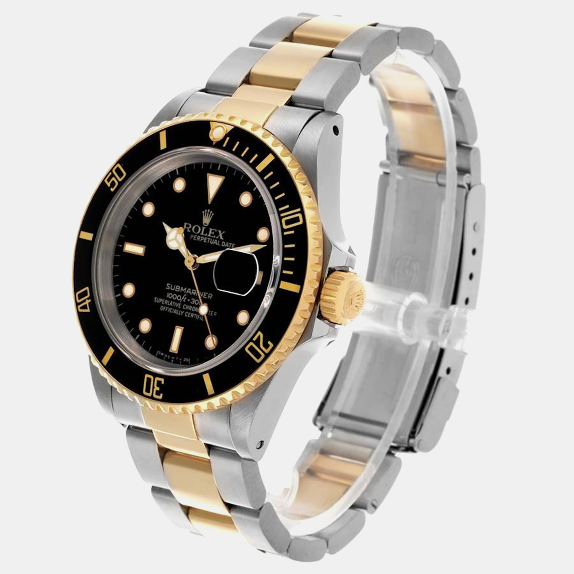 Rolex Submariner Steel Yellow Gold Black Dial Men's Watch 40.0 Mm