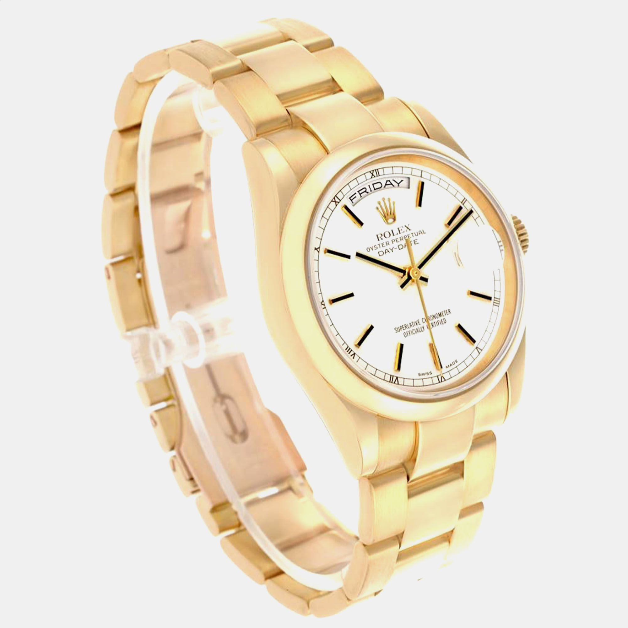 Rolex President Yellow Gold White Dial Men's Watch 36.0 Mm