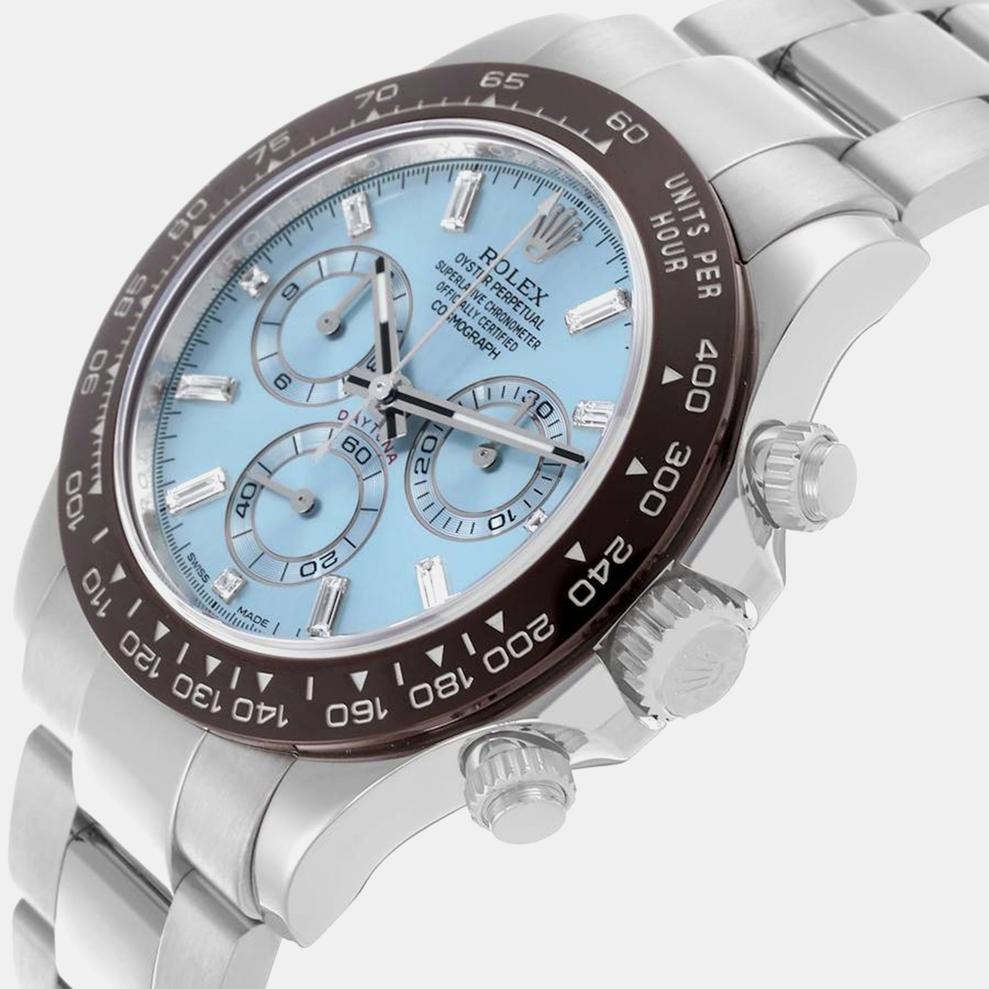 Rolex Daytona Ice Blue Diamond Dial Platinum Chronograph Watch 40.0 Mm