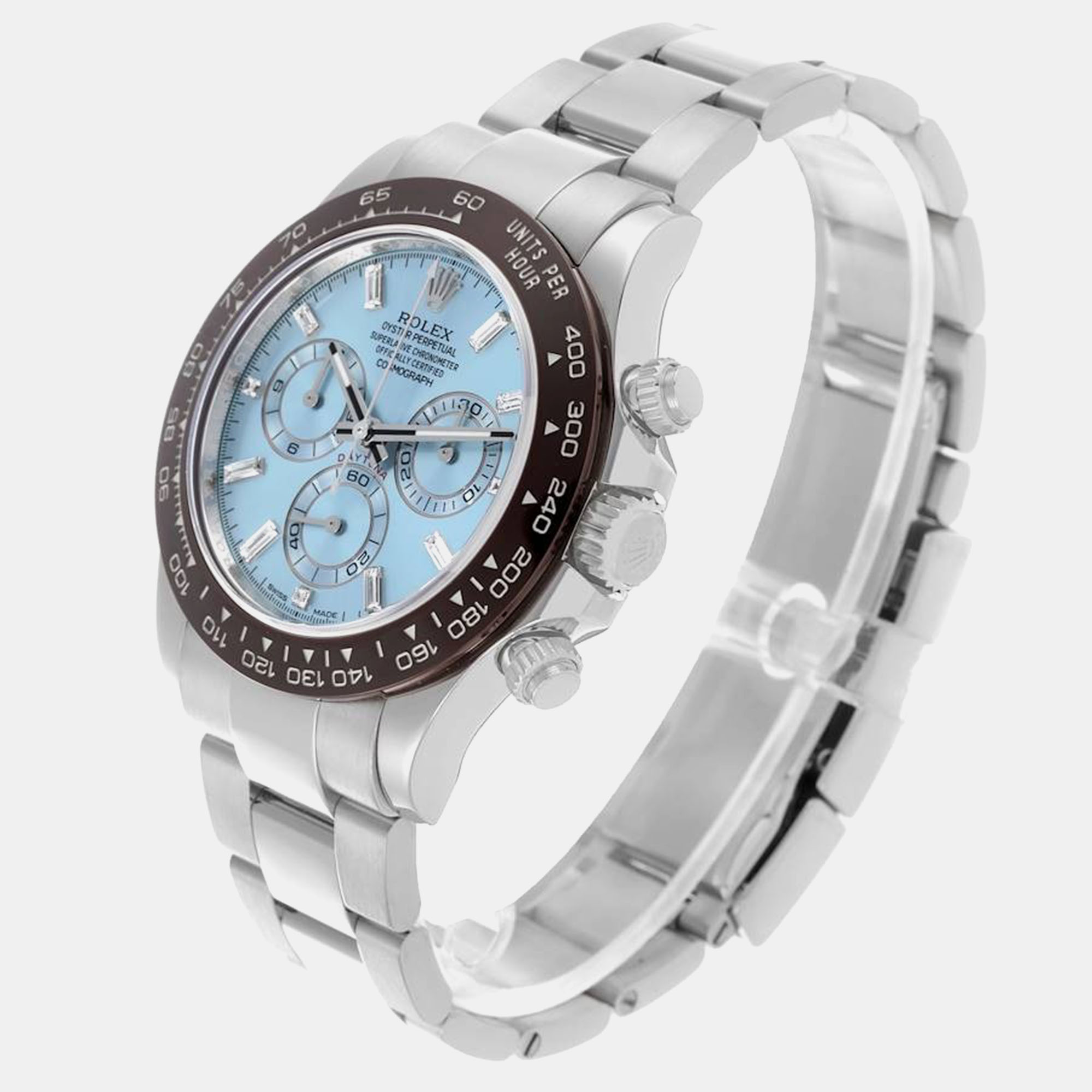 Rolex Daytona Ice Blue Diamond Dial Platinum Chronograph Watch 40.0 Mm