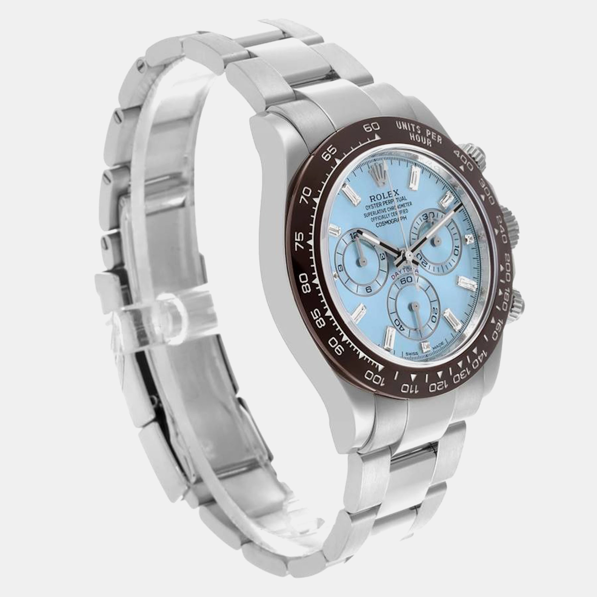 Rolex Daytona Ice Blue Diamond Dial Platinum Chronograph Watch 40.0 Mm