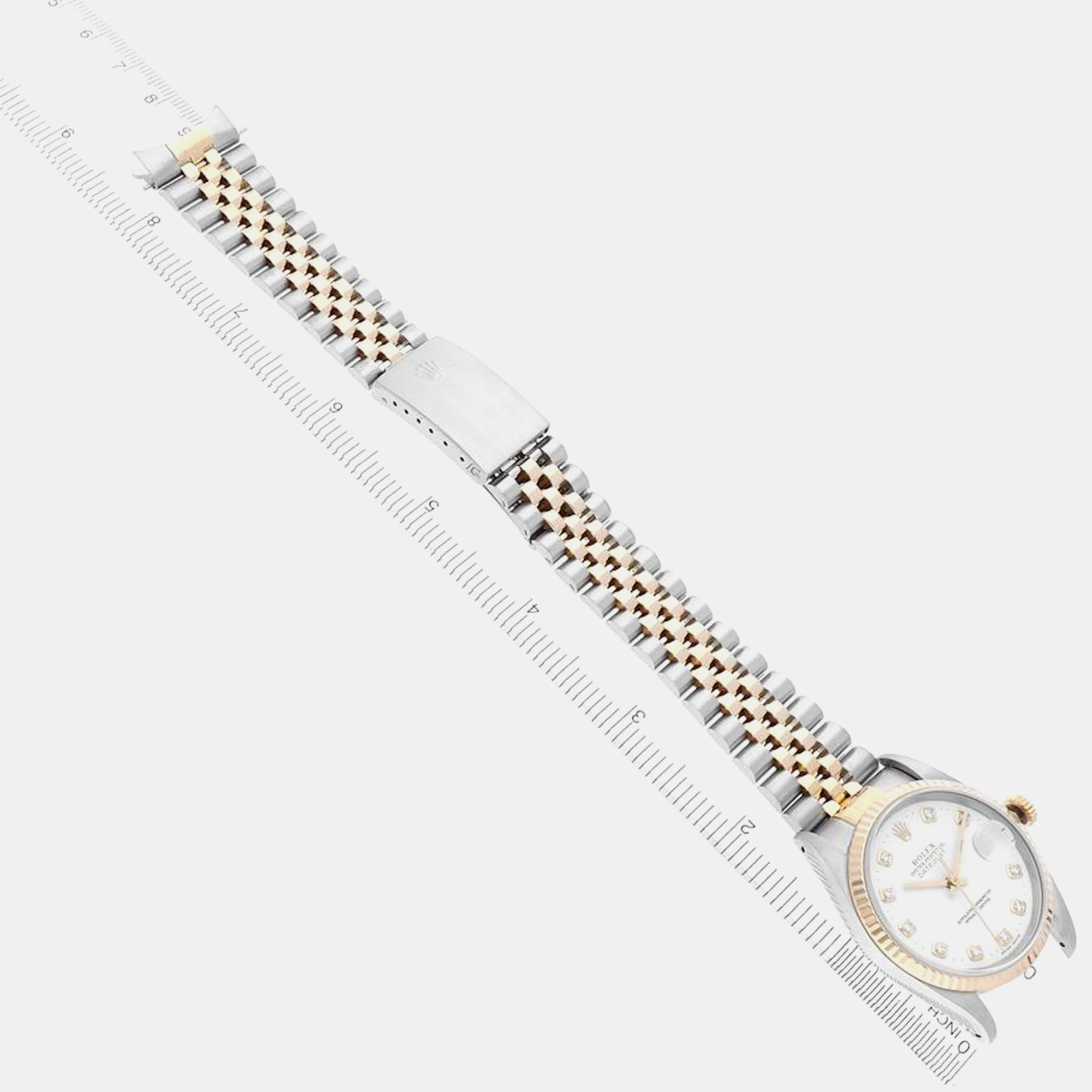 Rolex Datejust Steel Yellow Gold White Diamond Dial Men's Watch 36.0 Mm