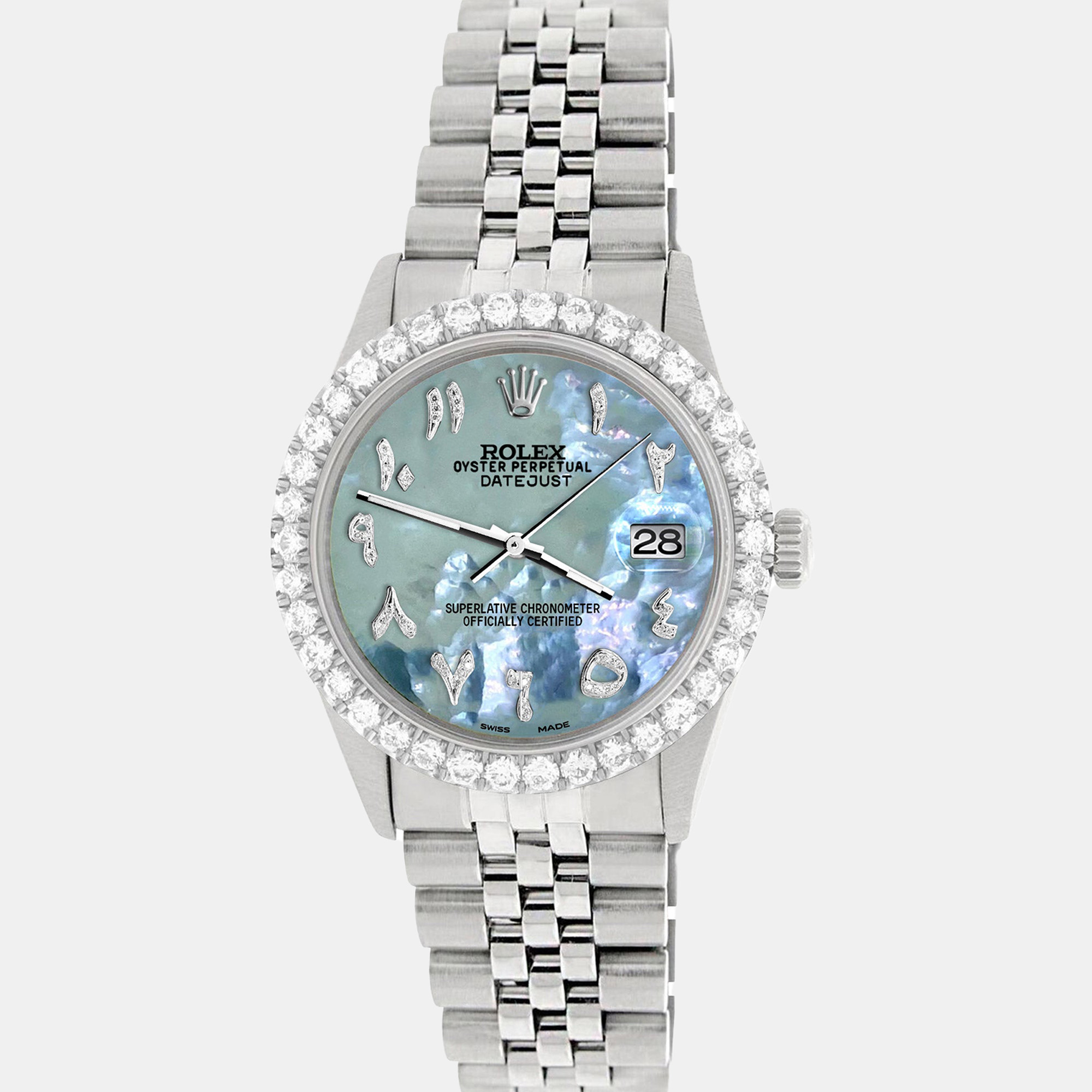 Rolex Custom Tahitian Blue 3.35CT Diamond Stainless Steel Datejust Automatic Men's Wristwatch
Rolex Custom Tahitian Blue 3.35CT Diamond Stainless Steel Datejust Automatic Men's Wristwatch