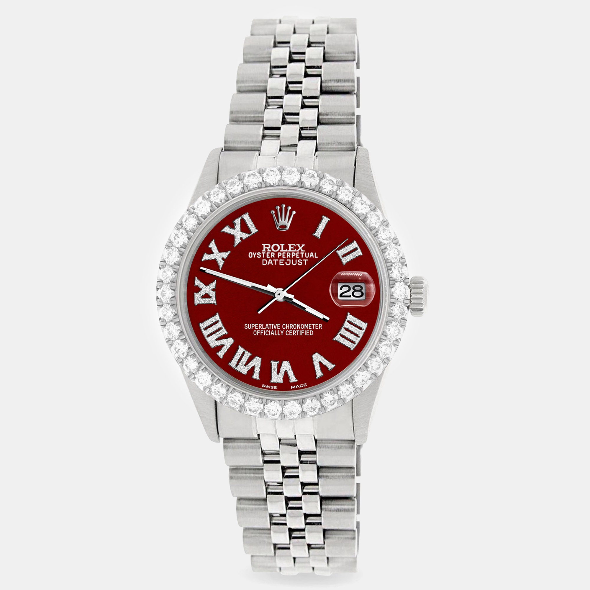 Rolex Custom Imperial Red 3.3CT Diamond Stainless Steel Datejust Automatic Men's Wristwatch
Rolex Custom Imperial Red 3.3CT Diamond Stainless Steel Datejust Automatic Men's Wristwatch