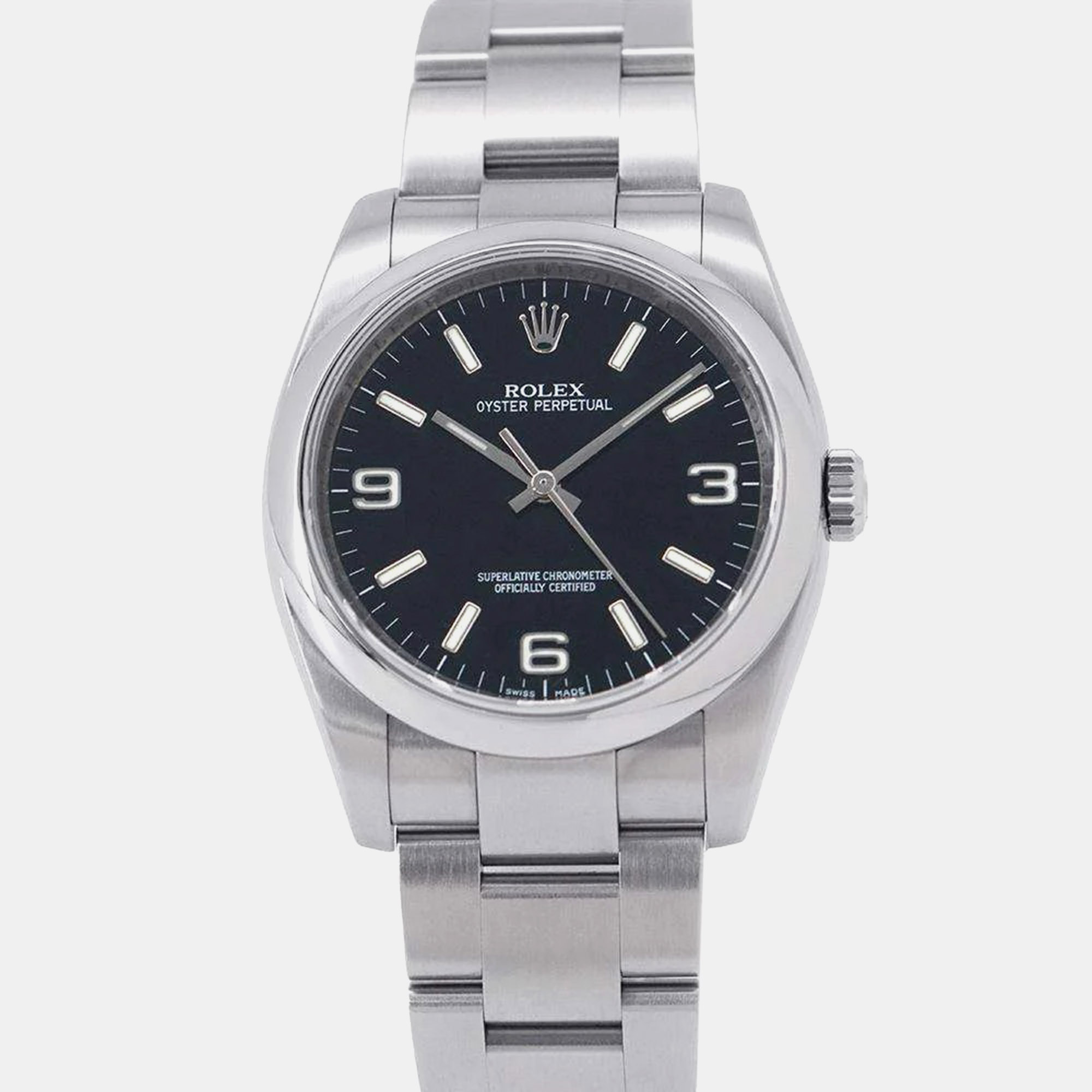 Rolex Black Stainless Steel Oyster Perpetual Automatic Men's Wristwatch 36 mm
Rolex Black Stainless Steel Oyster Perpetual Automatic Men's Wristwatch 36 mm