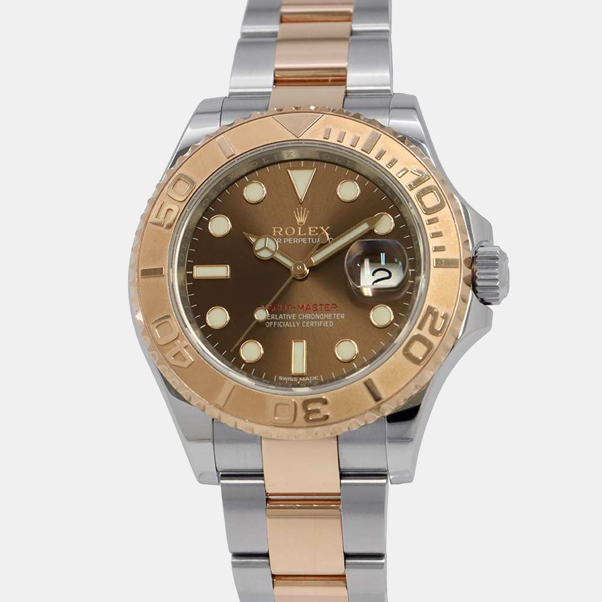 Rolex Brown 18k Rose Gold Stainless Steel Yacht-Master 116621 Automatic Men's Wristwatch 40 mm
Rolex Brown 18k Rose Gold Stainless Steel Yacht-Master 116621 Automatic Men's Wristwatch 40 mm