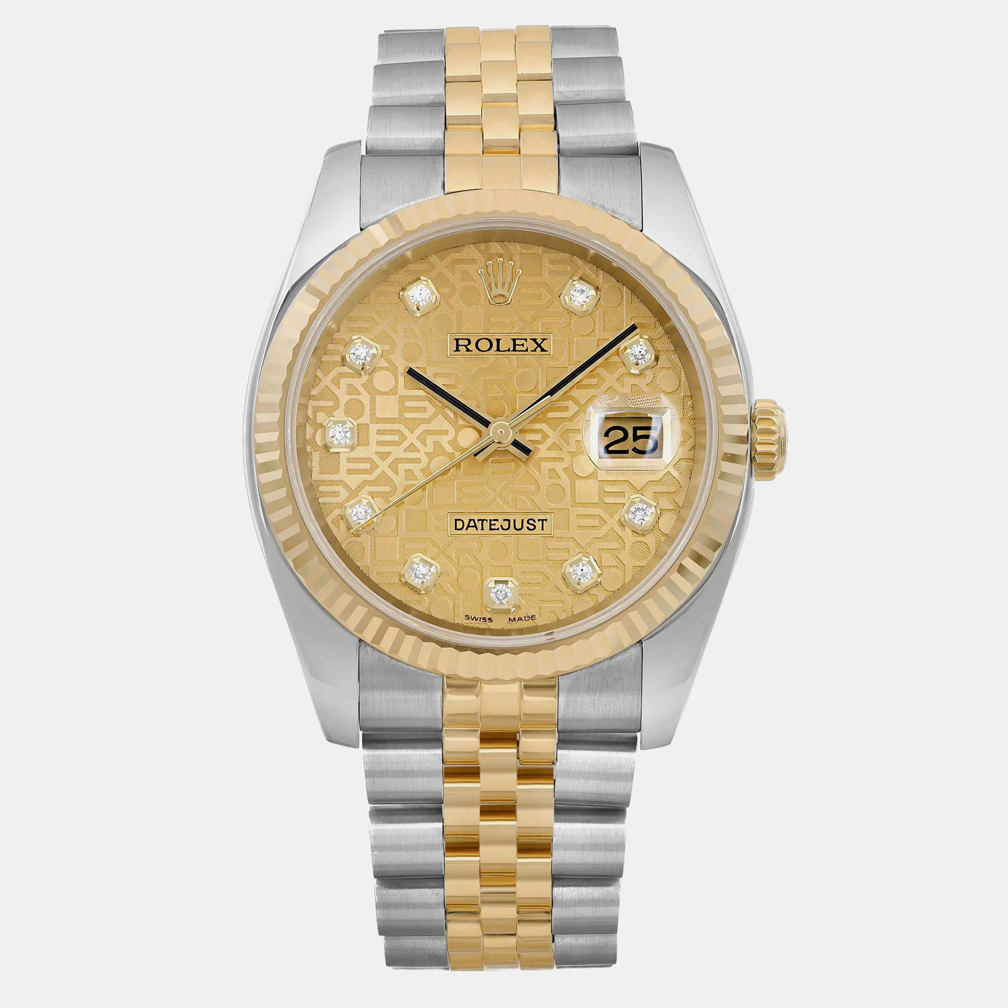 Rolex Champagne Diamond Stainless Steel Datejust 116233 Automatic Men's Wristwatch 36 mm, Gold
Rolex Champagne Diamond Stainless Steel Datejust 116233 Automatic Men's Wristwatch 36 mm, Gold