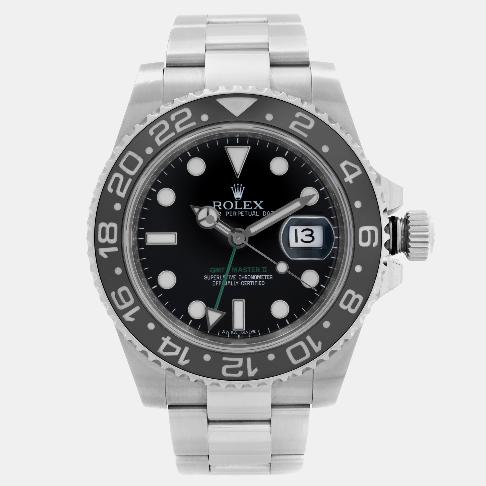 Rolex Black Stainless Steel GMT Master II Automatic Men's Wristwatch 40 mm
Rolex Black Stainless Steel GMT Master II Automatic Men's Wristwatch 40 mm