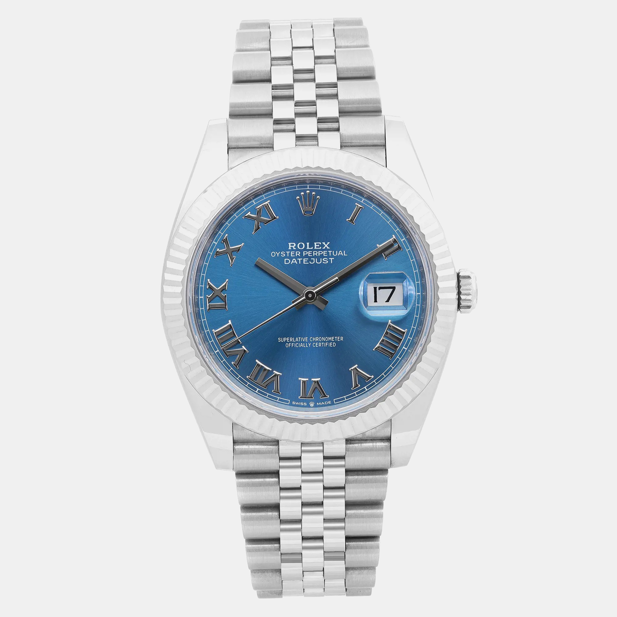 Rolex Blue White Gold Stainless Steel Datejust 126334 Automatic Men's Wristwatch 41 mm
Rolex Blue White Gold Stainless Steel Datejust 126334 Automatic Men's Wristwatch 41 mm