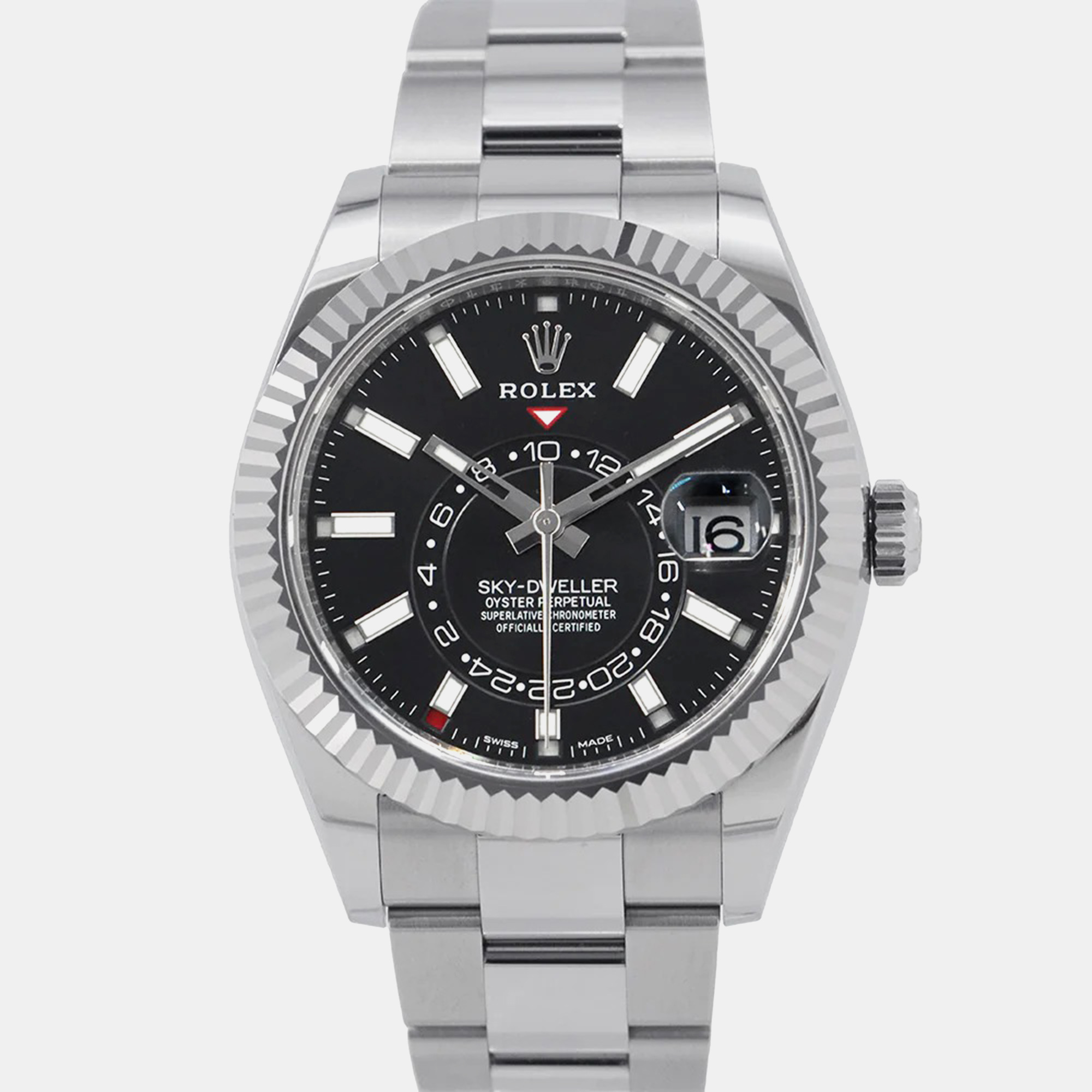 Rolex Black 18k White Gold Stainless Steel Sky-Dweller 326934 Automatic Men's Wristwatch 42 mm
Rolex Black 18k White Gold Stainless Steel Sky-Dweller 326934 Automatic Men's Wristwatch 42 mm
