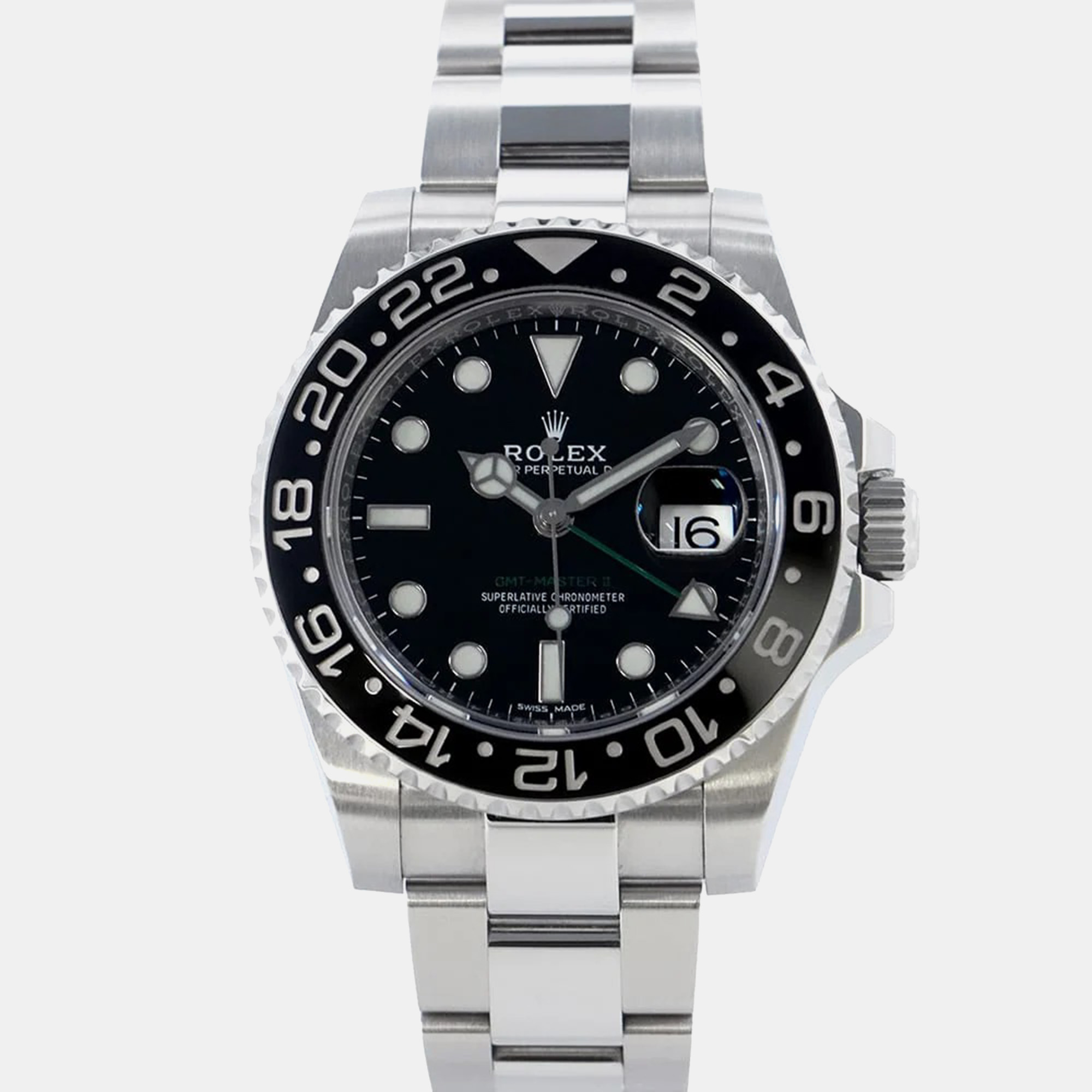 Rolex Black Stainless Steel GMT-Master II 116710LN Automatic Men's Wristwatch
Rolex Black Stainless Steel GMT-Master II 116710LN Automatic Men's Wristwatch