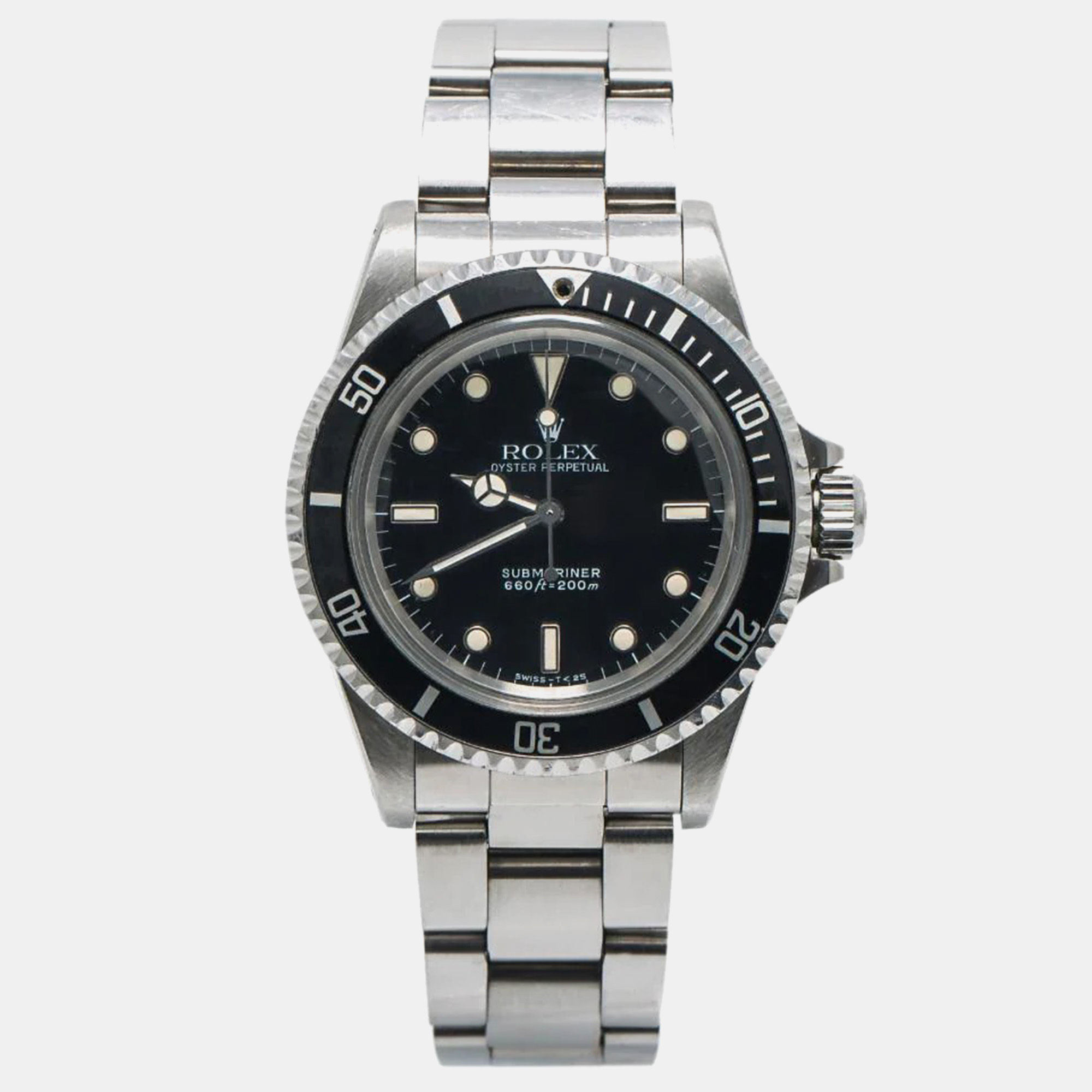 Rolex Black Stainless Steel Submariner 5513 Automatic Men's Wristwatch 40 mm
Rolex Black Stainless Steel Submariner 5513 Automatic Men's Wristwatch 40 mm