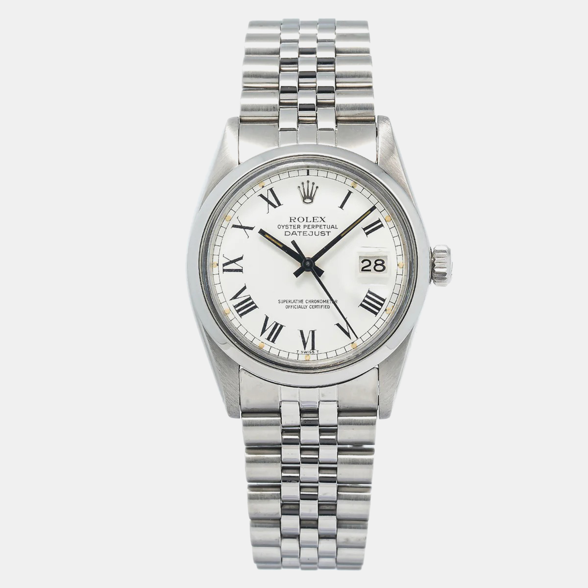 Rolex White Stainless Steel Datejust 16000 Automatic Men's Wristwatch
Rolex White Stainless Steel Datejust 16000 Automatic Men's Wristwatch