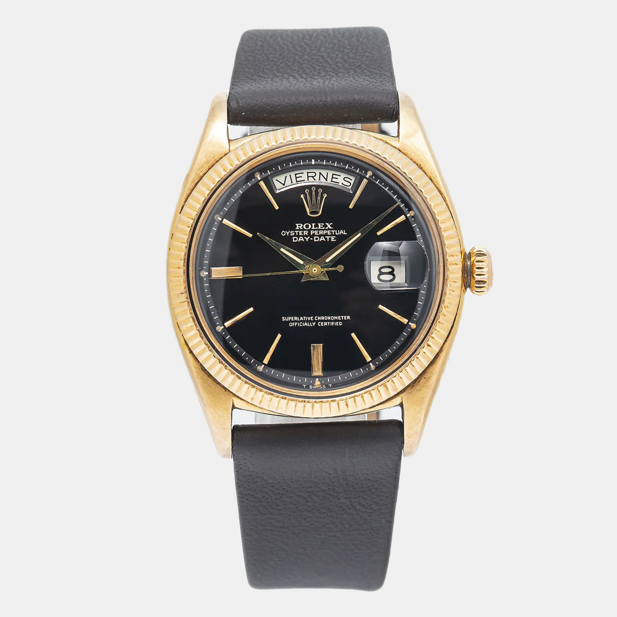 Rolex Day-Date 6611B Automatic Black 18K Rose Gold Men's Wristwatch
Rolex Day-Date 6611B Automatic Black 18K Rose Gold Men's Wristwatch
