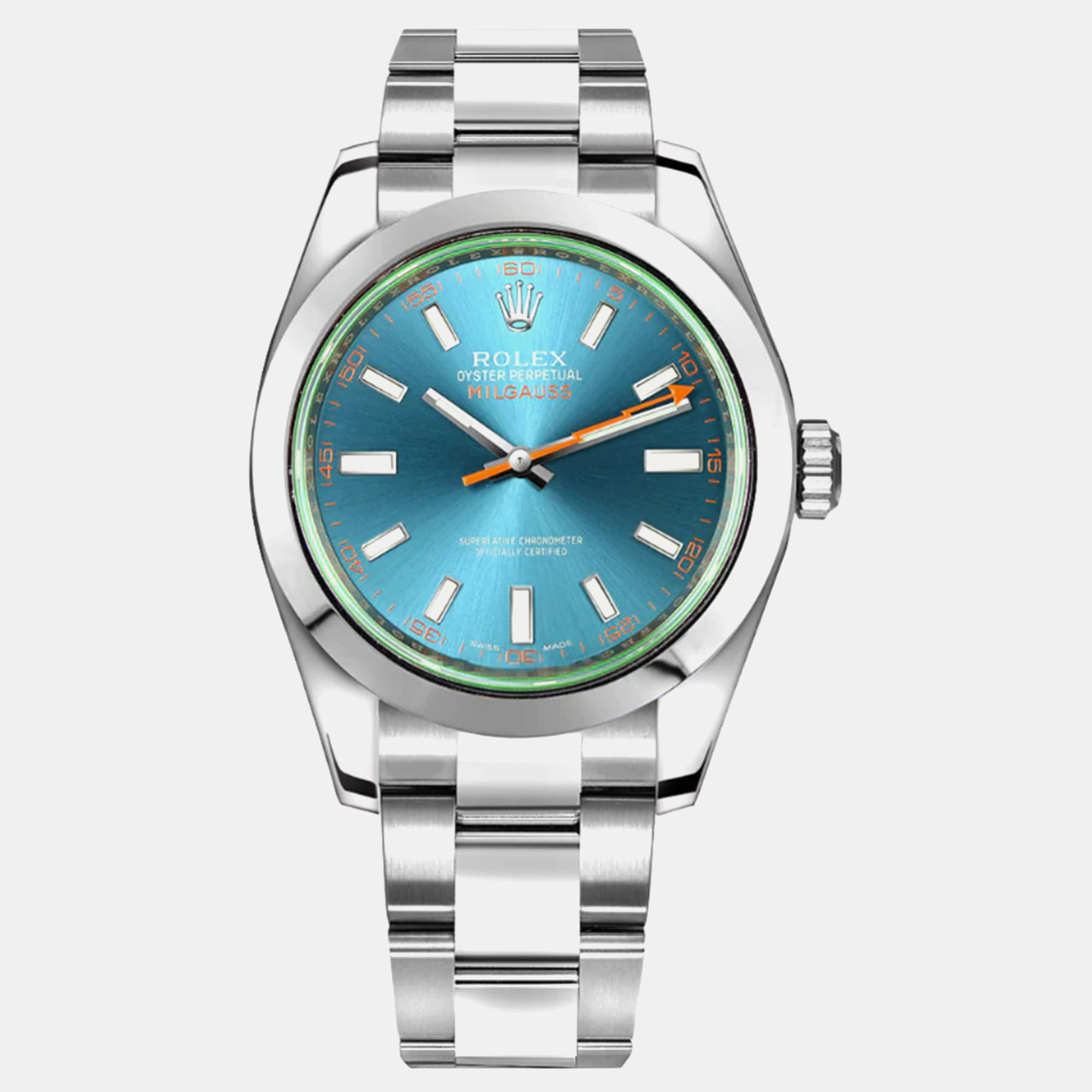 Rolex Milgauss 116400GV Automatic Blue Stainless Steel Men's Wristwatch
Rolex Milgauss 116400GV Automatic Blue Stainless Steel Men's Wristwatch