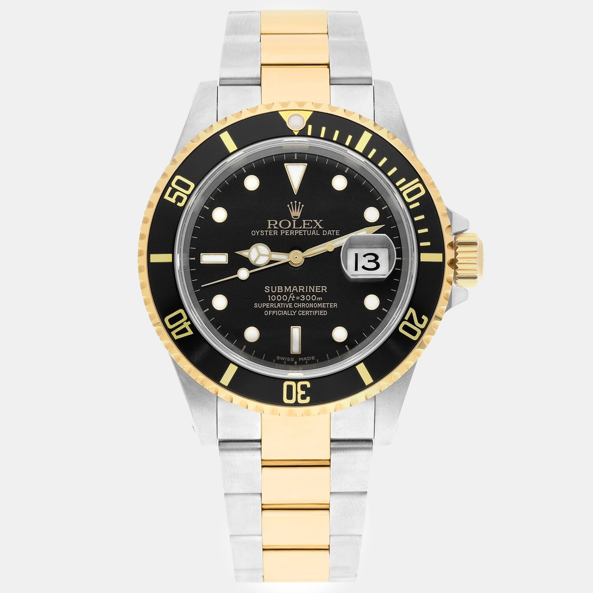 Rolex Submariner Ref. 16613N Two-Tone 18k Yellow Gold & Stainless Steel Black Dial 40mm