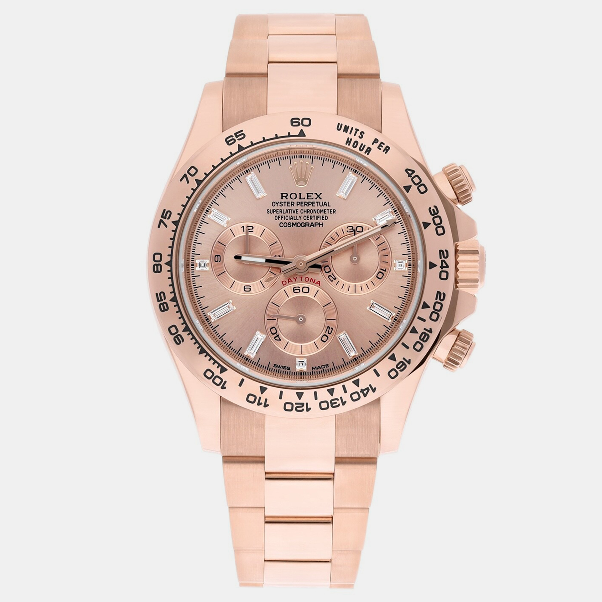 Rolex Cosmograph Daytona 116505 Automatic Pink 18k Rose Gold Men's Wristwatch 40 mm
Rolex Cosmograph Daytona 116505 Automatic Pink 18k Rose Gold Men's Wristwatch 40 mm