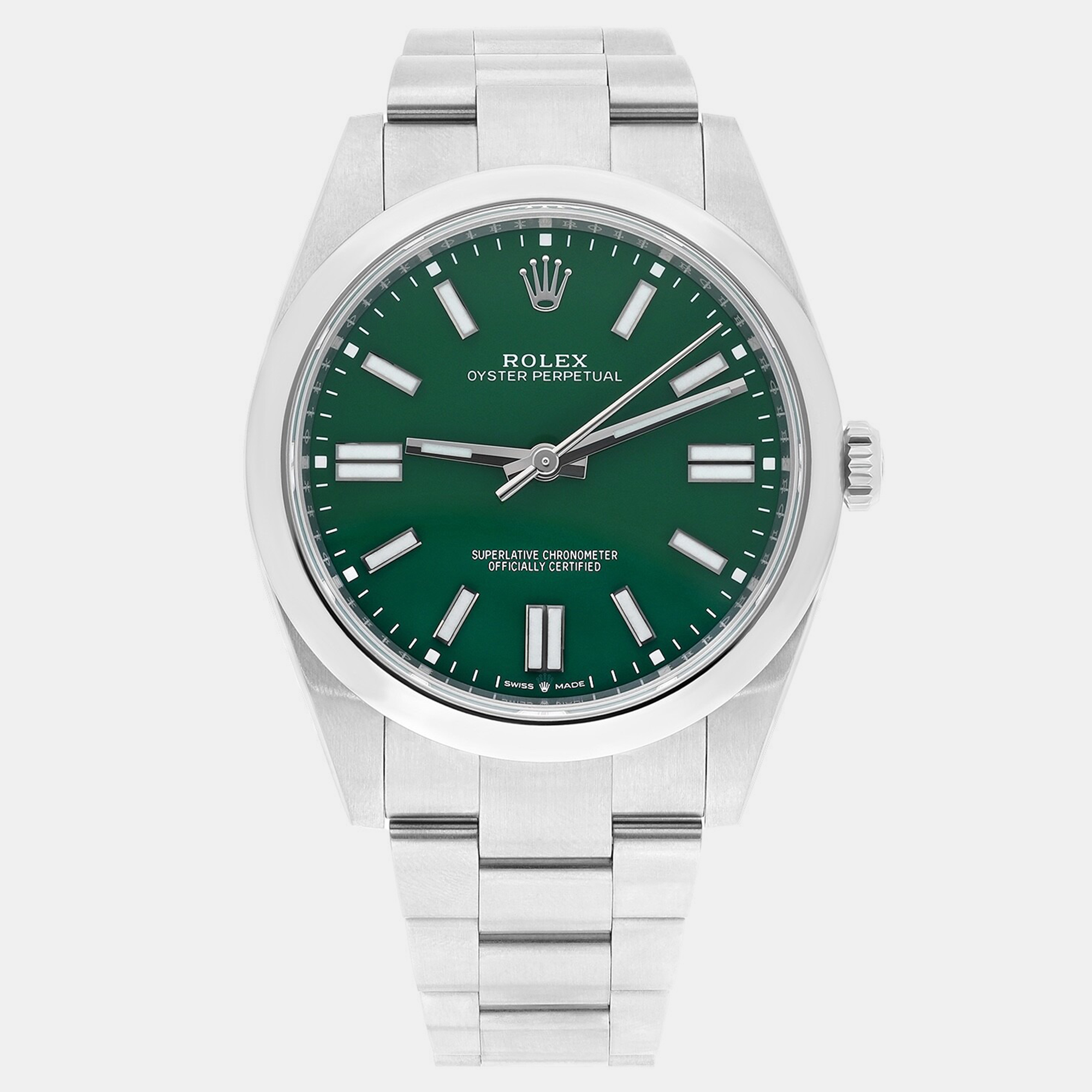 Rolex Oyster Perpetual 41 124300 Green Lacquer Dial