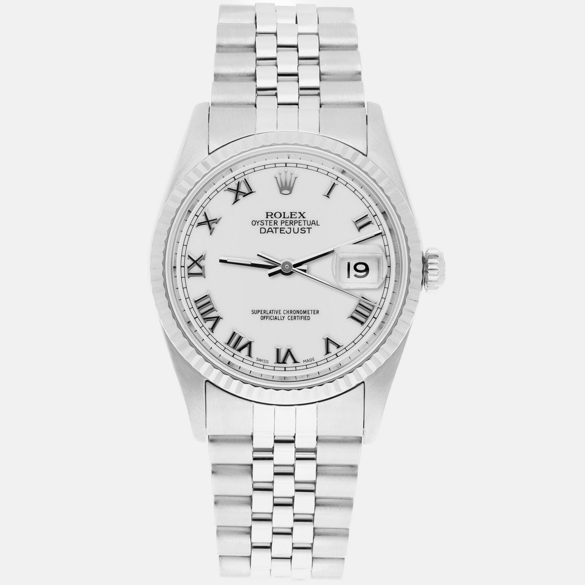 Rolex Datejust 16234 Automatic White Stainless Steel Men's Wristwatch 36 mm
Rolex Datejust 16234 Automatic White Stainless Steel Men's Wristwatch 36 mm