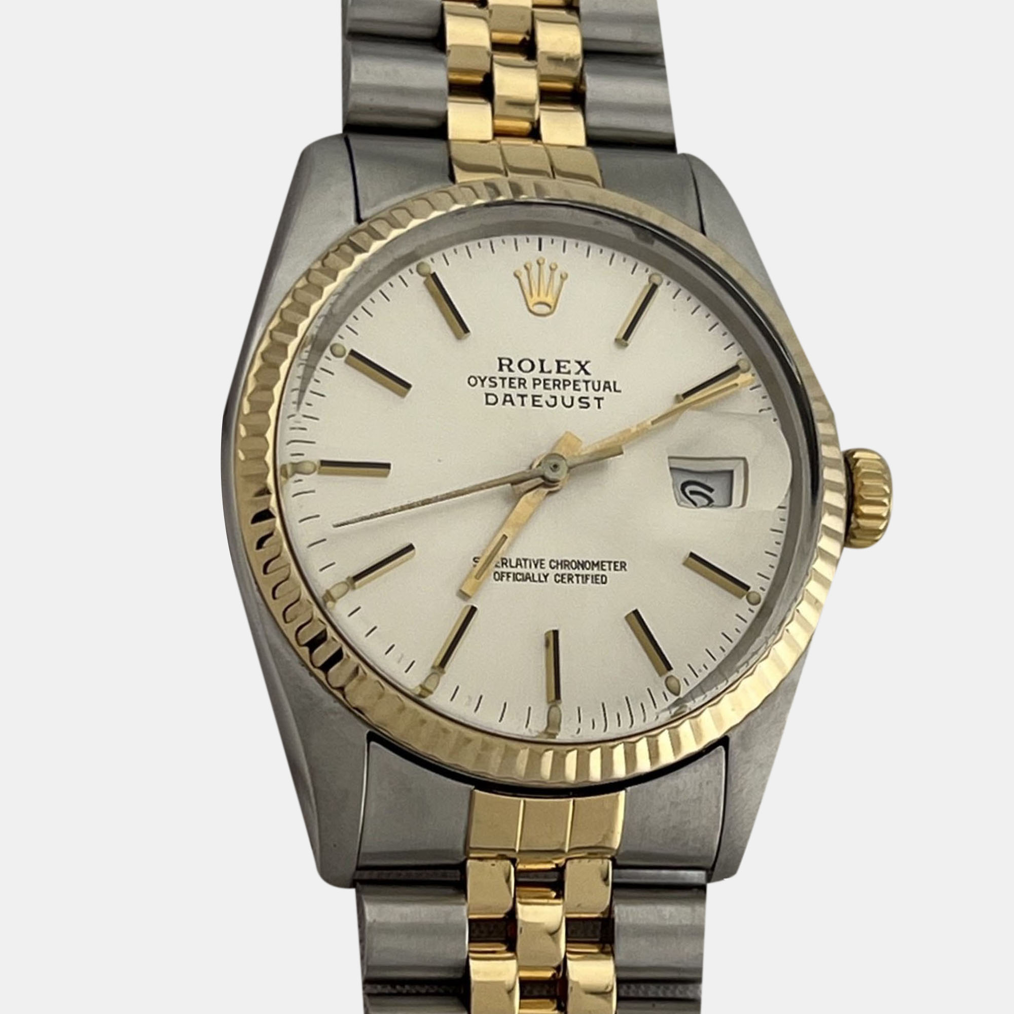 Rolex Datejust 16013 Automatic Cream 18k Yellow Gold Stainless Steel Men's Wristwatch 36 mm
Rolex Datejust 16013 Automatic Cream 18k Yellow Gold Stainless Steel Men's Wristwatch 36 mm